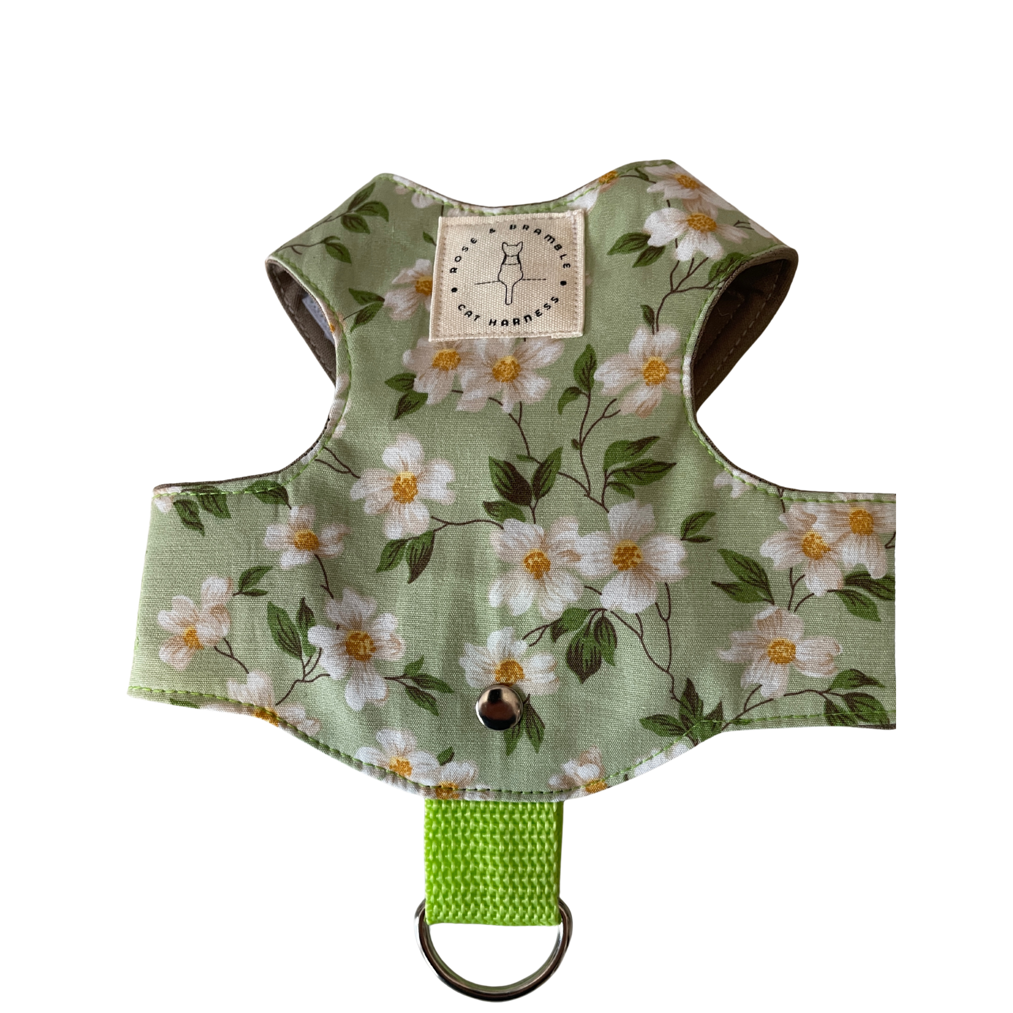 Escape proof cat harness, Kitten harness, walking harness, Clematis Lime