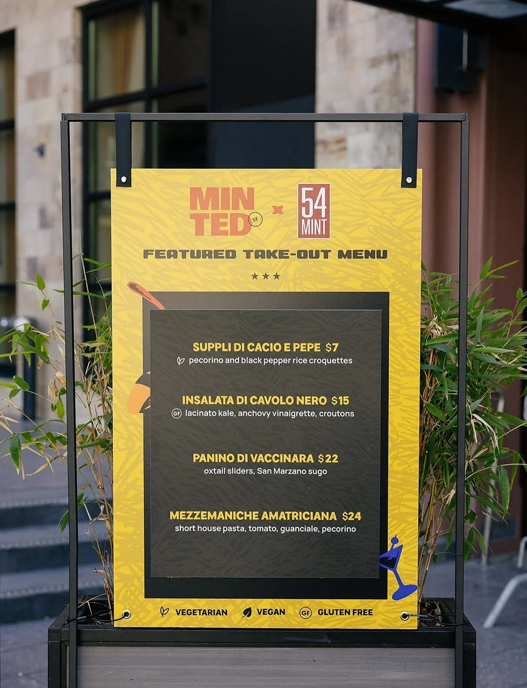 This week at Mint Plaza, 54Mint joins forces with @MintedSF for an unforgettable lineup. Start with our featured take-out menu—Supplì di Cacio e Pepe, Panino di Vaccinara, and more—then stay for the vibes. 🍝🍷🎶
📍 Find us at Min