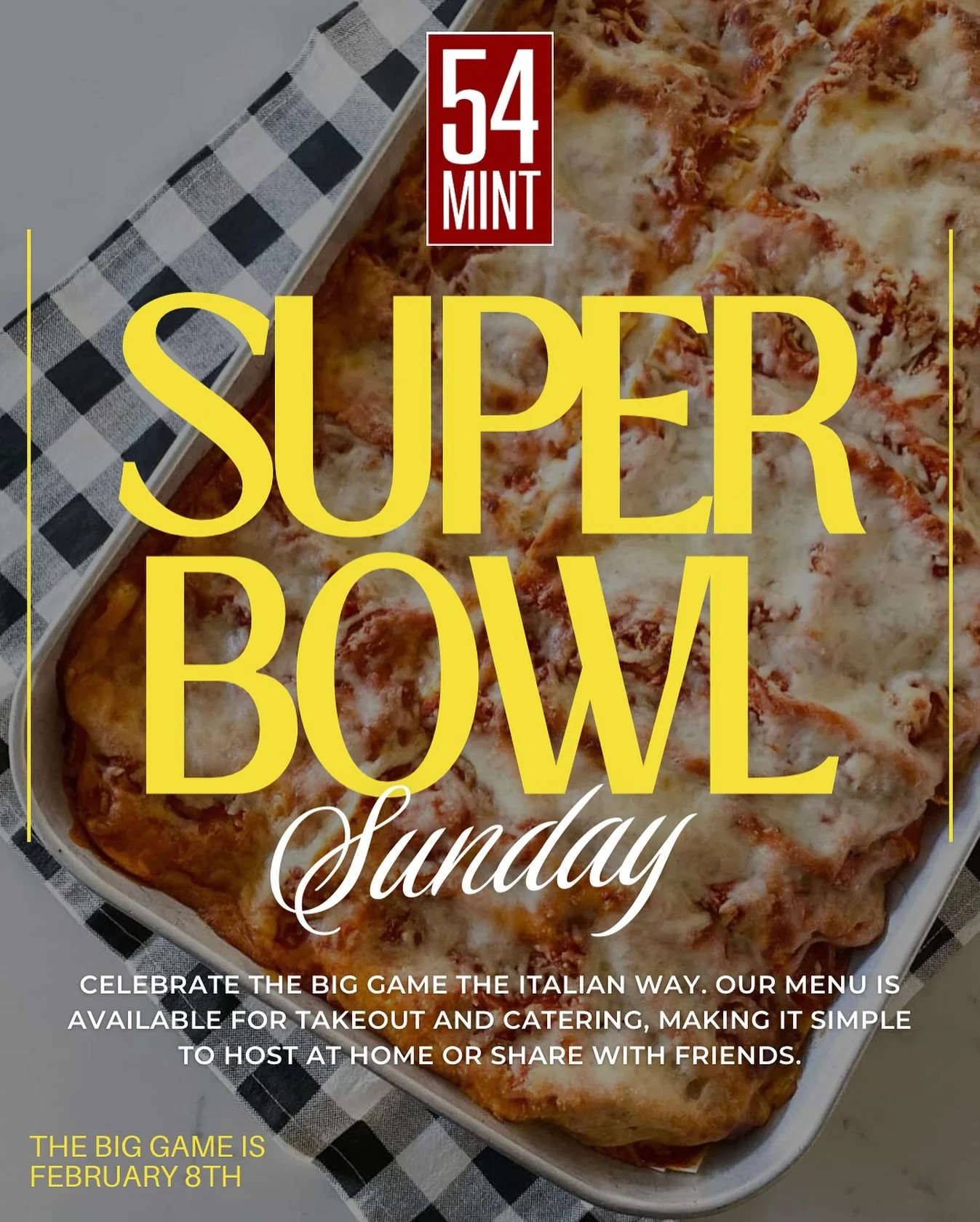 The big game is just around the corner and we know it will taste better the Italian way. Bring the magic of our cuisine at your home, order (and share!) lasagna and tiramisu and enjoy the fun. Our menu is available for takeout or delivery! https://ww