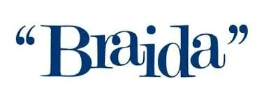 Photo of Braida logo in italics spelled "Braida" blue color