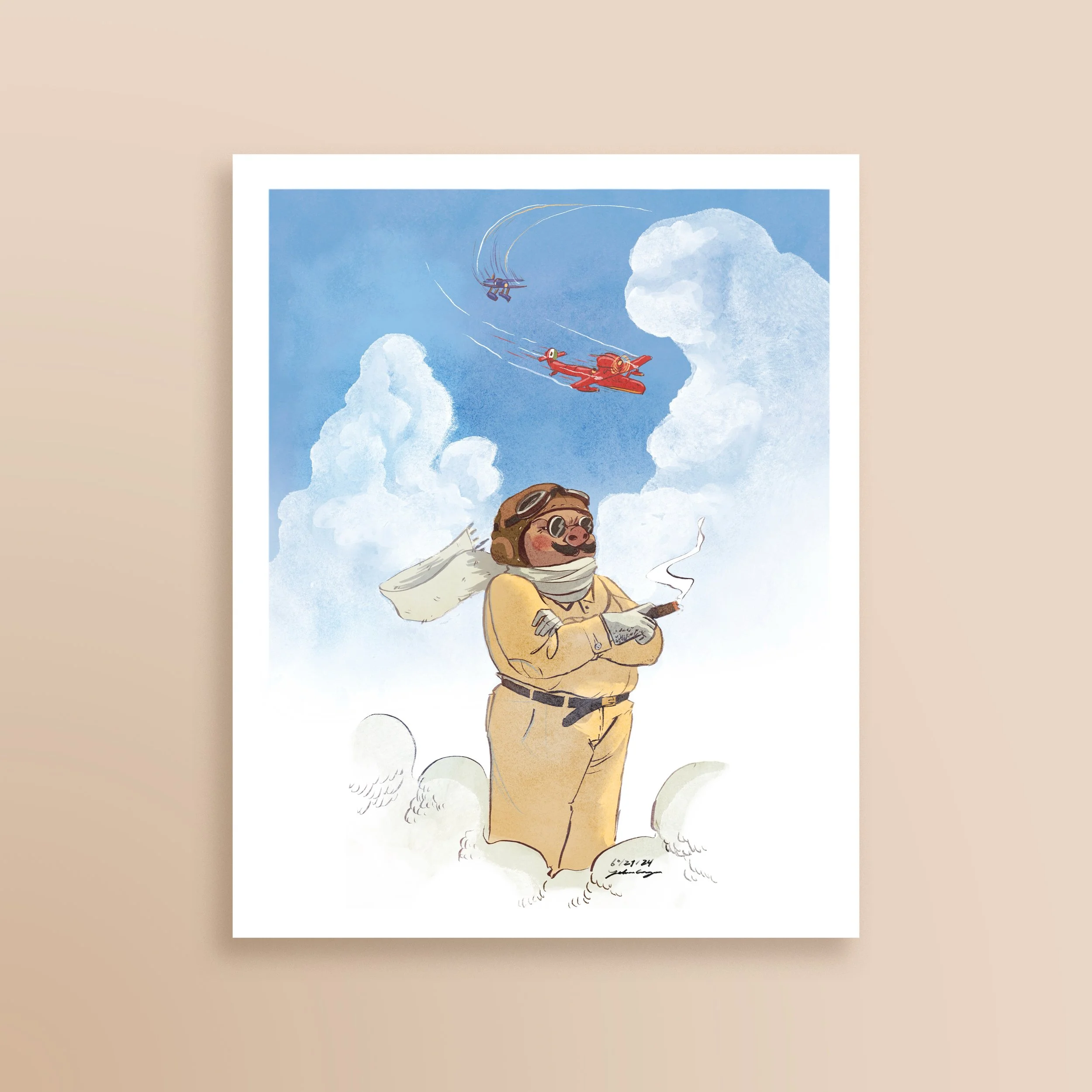 Red Pig Print