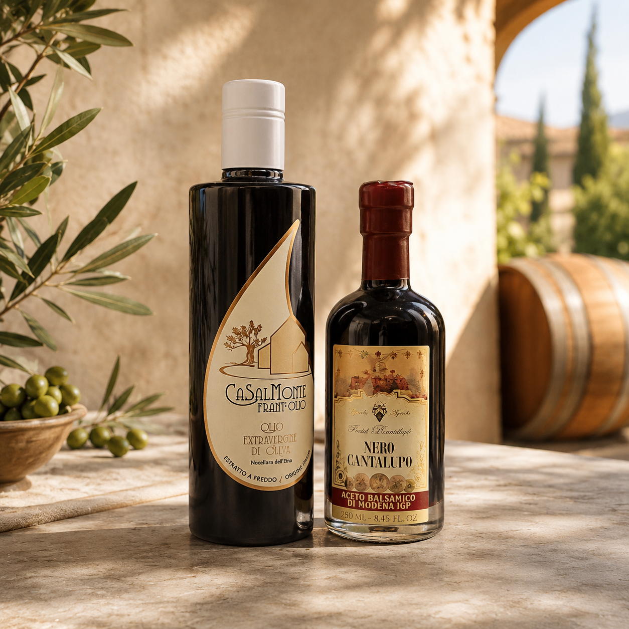 Olivenöl & Balsamico Set „Nocellara & Nero