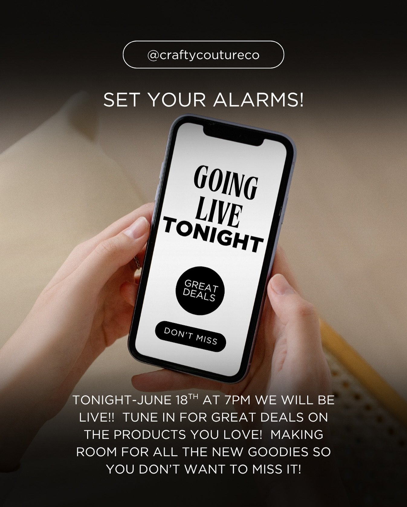 ✨ We&rsquo;re going LIVE tonight at 7 PM! 🎥💖
Snag your faves at special discounts-only during the live! 🛍️🎉
Set your alarm, grab a snack, and come hang with us! 💕