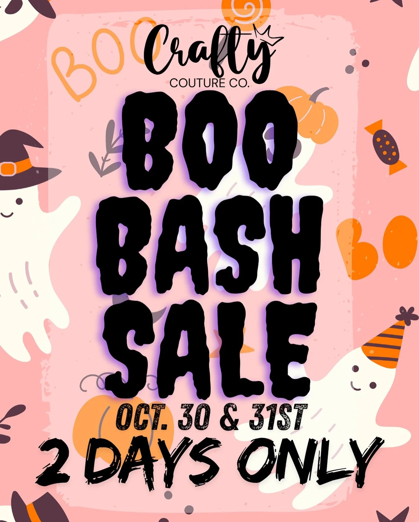 🎃 2-Day Boo-tiful Bargains! 👻
Oct 30&ndash;31 ONLY &mdash; 30&ndash;50% off select items!

Once it&rsquo;s gone, it&rsquo;s gone for good!
🛒link in bio

www.craftycoutureco.com

#HalloweenDeals #SpookySavings #SupportSmallBusiness