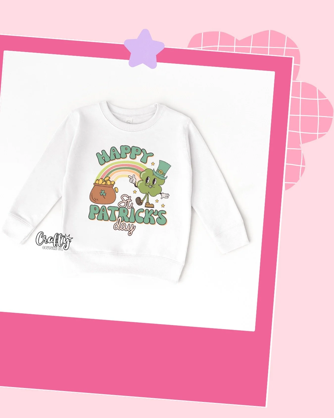 🌈🍀 Happy St. Patrick&rsquo;s Day! 🍀🌈
All the lucky vibes in one adorable youth crew! This festive design is perfect for school celebrations, parades, or just spreading a little extra Irish cheer. Soft, comfy, and made just for your little leprech