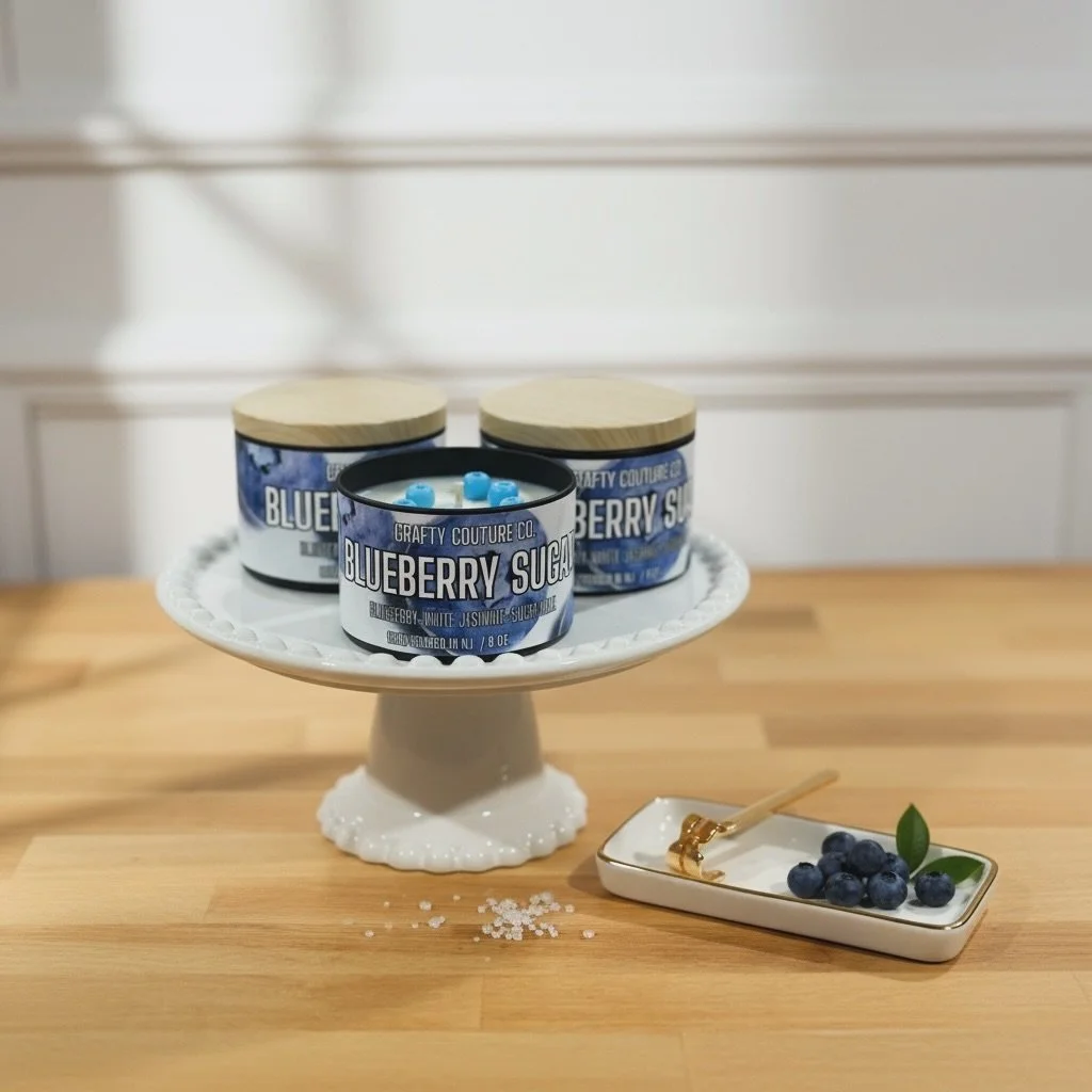 If you could bottle the smell of blueberry desserts&hellip; this would be it 🫐💙
Our Blueberry Sugar soy travel candle is coming to our site March 29th so mark your calendars 🙌🏻

#blueberry #fruitscents #soycandles #gifts #springcollection