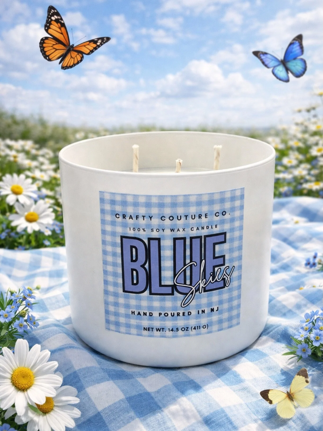 Blue skies, fresh blooms, and a scent that feels like pure sunshine 💙✨

Our *Blue Skies* candle is officially LIVE on the site! Hand-poured with 100% soy wax, this dreamy scent is perfect for bringing a little calm, airy happiness into your space.

