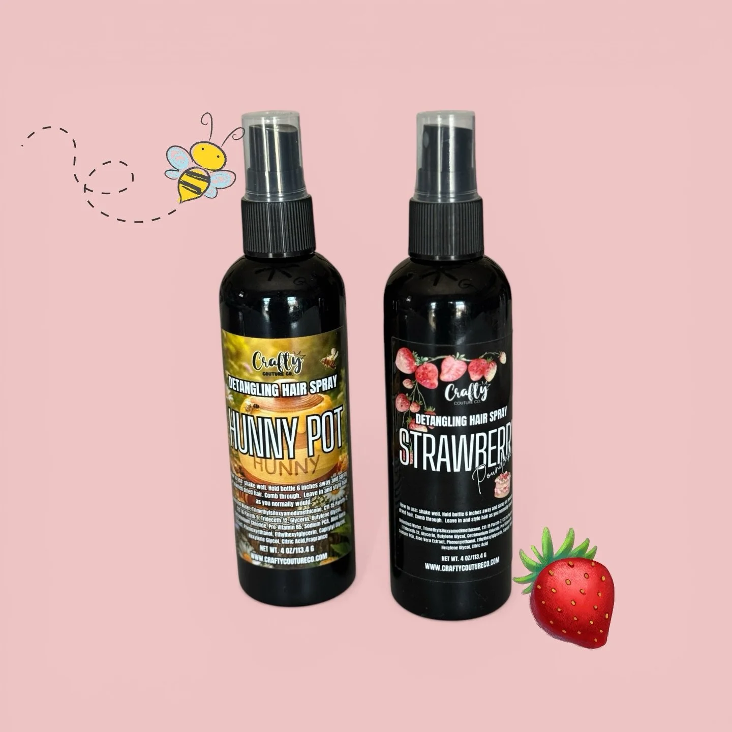 🍯🍓 NEW DROP ALERT 🍓🍯
Say hello to your new hair obsession&hellip;
✨ Hunny Pot Detangling Spray
✨ Strawberry Poundcake Detangling Spray

Knots? Tangles? We don&rsquo;t know them anymore 💁&zwj;♀️
These lightweight leave-in sprays glide through you