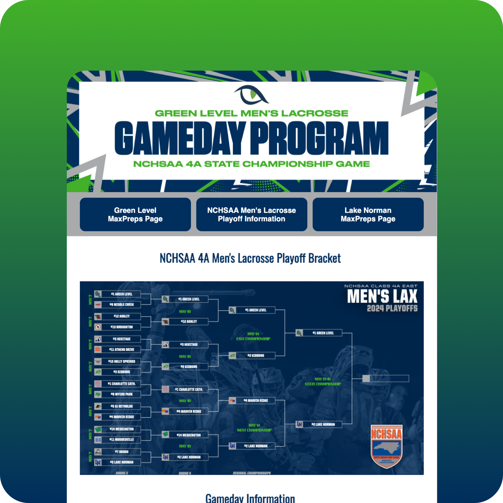 create game day program