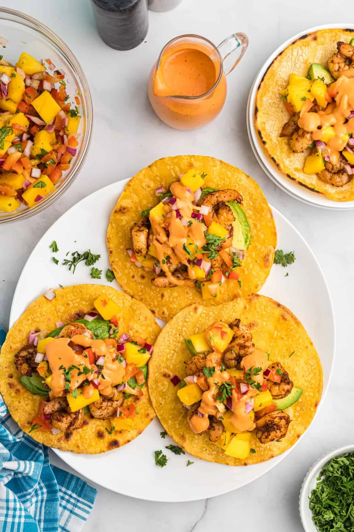 Shrimp Tostadas with Pineapple Salsa