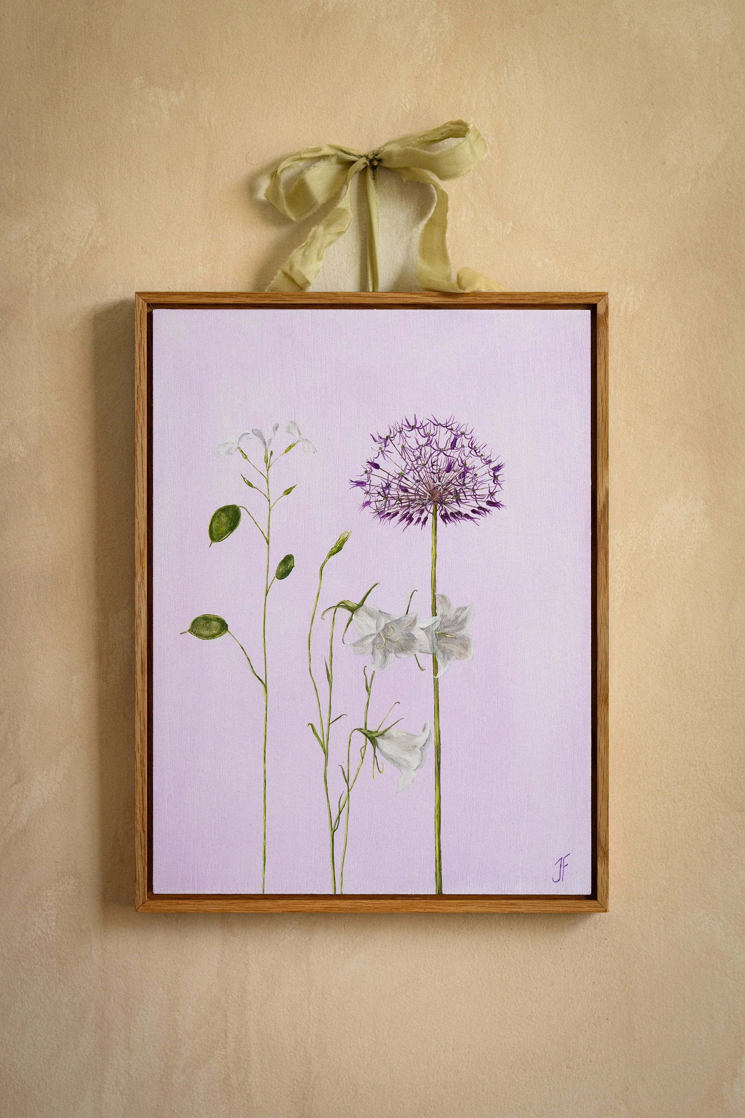 Allium, honesty and canterbury bells