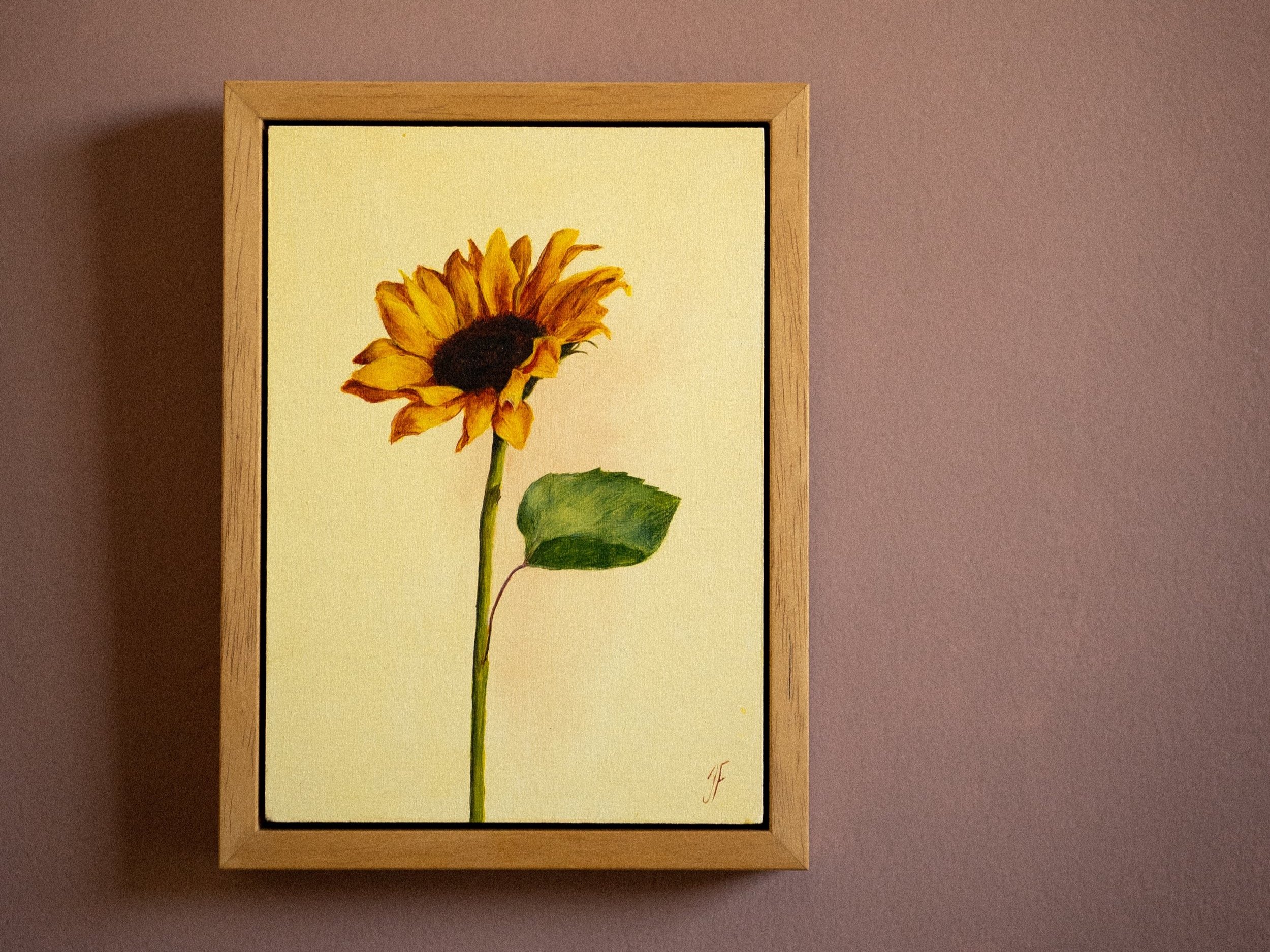 Sunflower, Oil on board, 5 x 7 inches, 2024