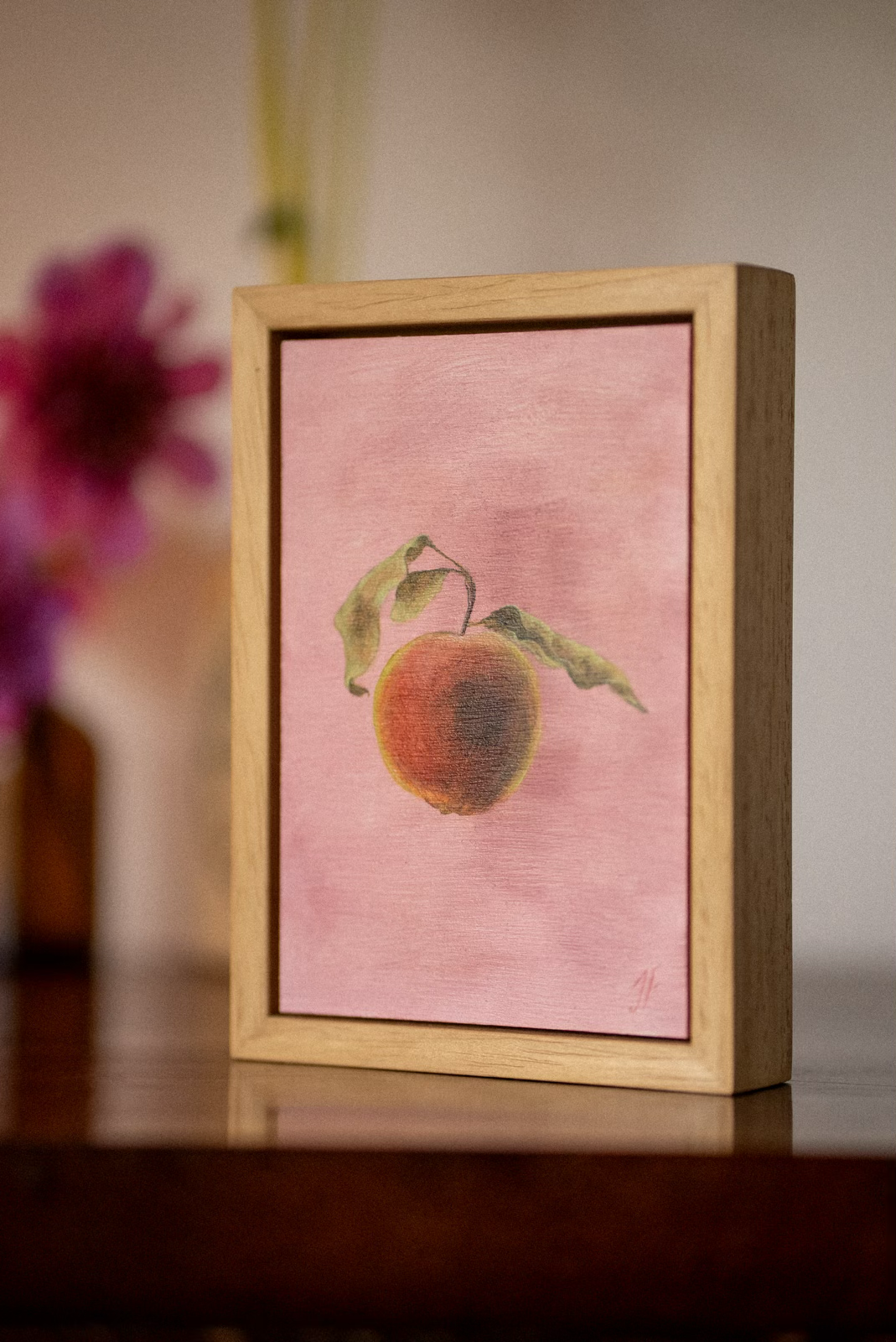 Apple, Oil on board, 4 x 6 inches, 2024