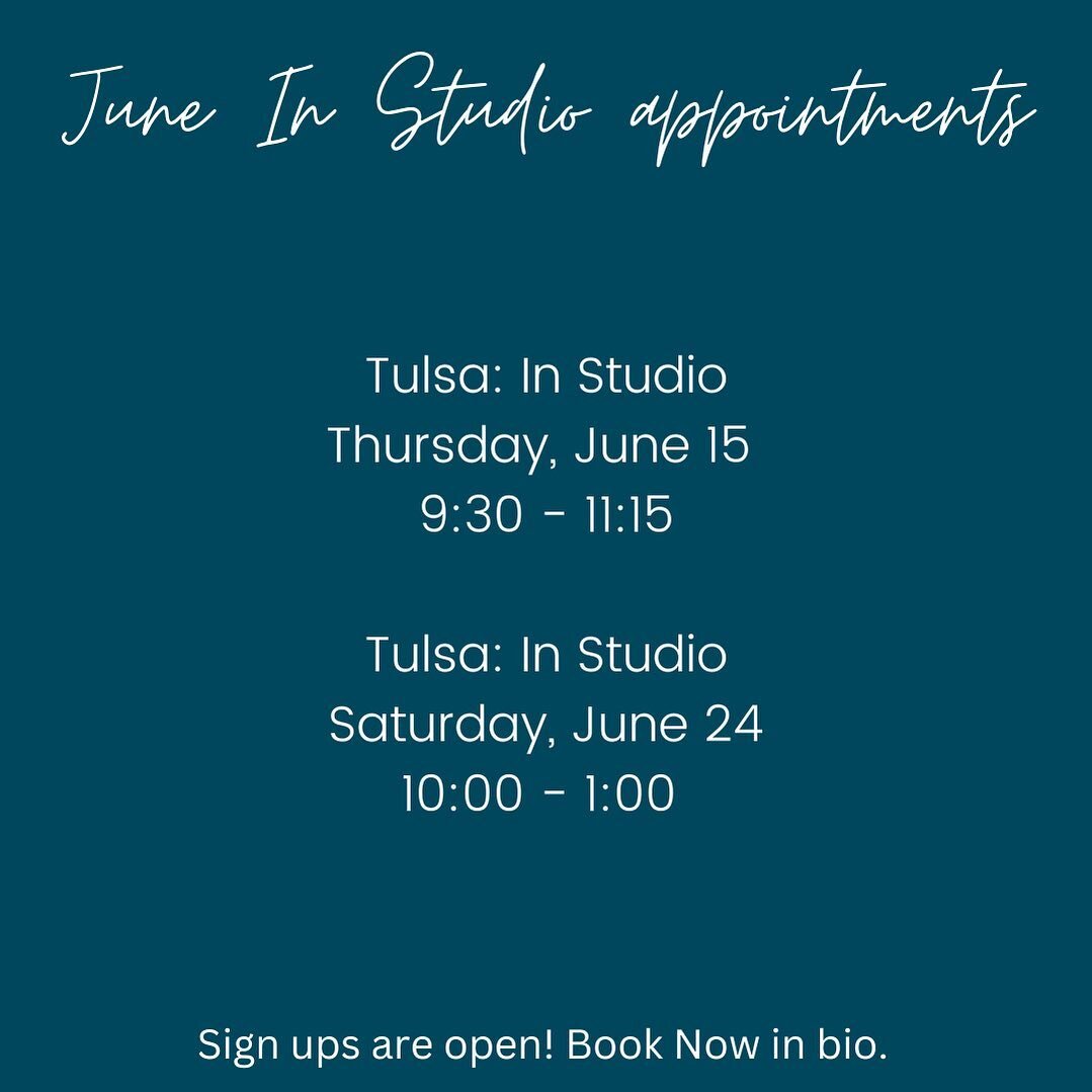 ✨Tulsa friends! ✨ 
You asked, we answered! June in studio dates are open!