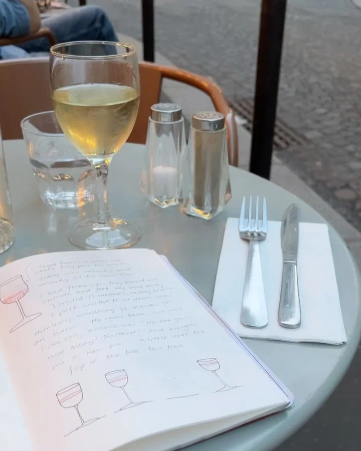 Bonjour, je suis &agrave; Paris drinking Sancerre. Everywhere I go, I am reminded I need to faire pipi. Je mange un hot dog (masculin). Mon valise is broken (f&eacute;minine). Maybe I will stay.

Logging off for a while. If you wanna talk croissant, 