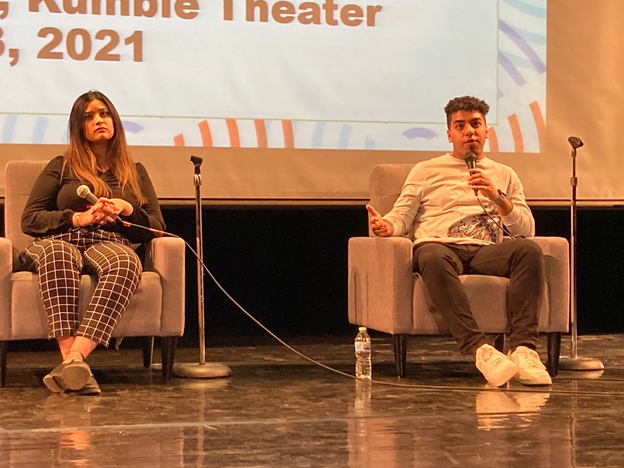 LIU students Shivani Vaidya and Abdullah Akl
