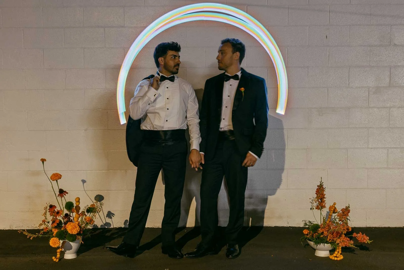 Zach + Derrick // Neon Lights & Whiskey Nights // Classic Downtown Elopement
