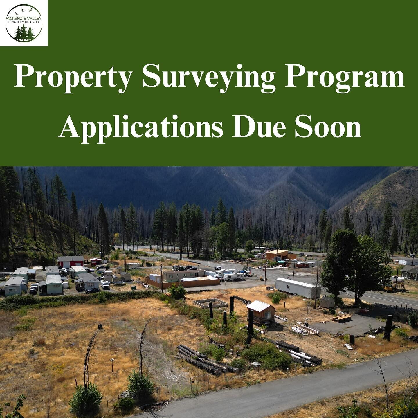 Time is running out! 

The application deadline to get help from our Property Surveying and Reimbursement Program is April 15.

Landowners, make sure to apply before April 15th to be eligible.
Remember, surveying must be completed within 60 days of a