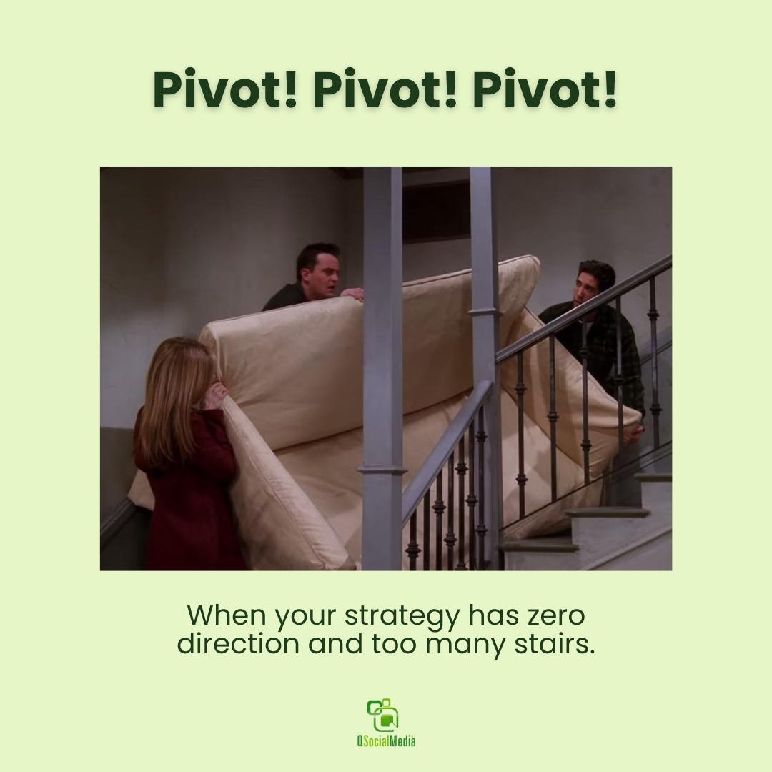 When you're trying to adjust your social media strategy without a plan&hellip; and everything feels like a Ross moment.

Let us handle the heavy lifting, minus the yelling, of course!

📈 Strategy-first, panic-never.

#PivotToSuccess #QSocialMediaLTD