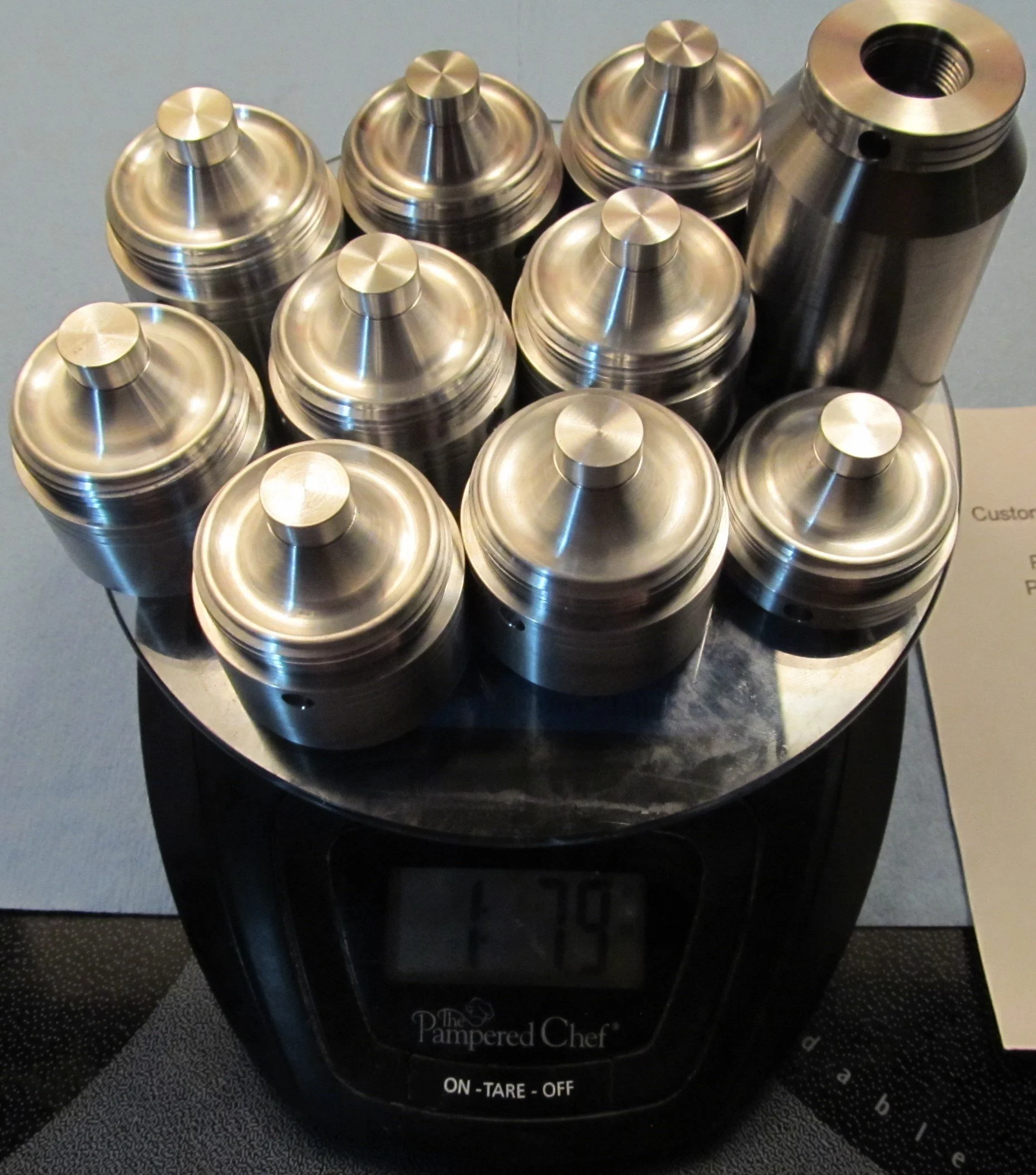 1-5/8" diameter kit, "Heavy Duty" construction, 8 cups