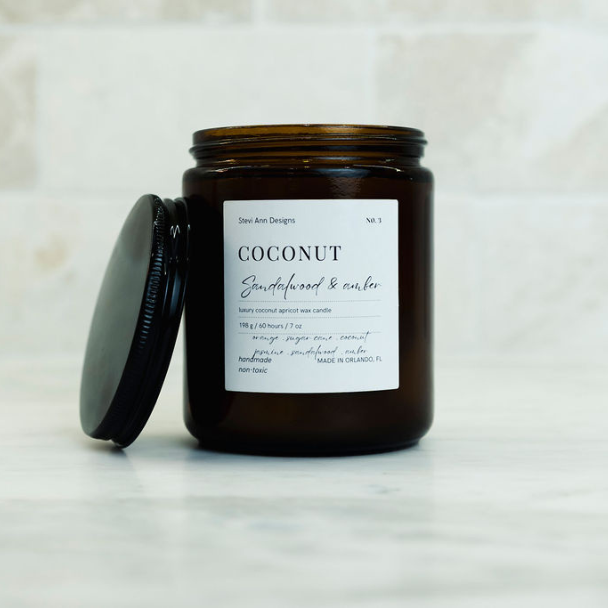 Coconut Sandalwood & Amber Coco Apricot Candle, 7 oz