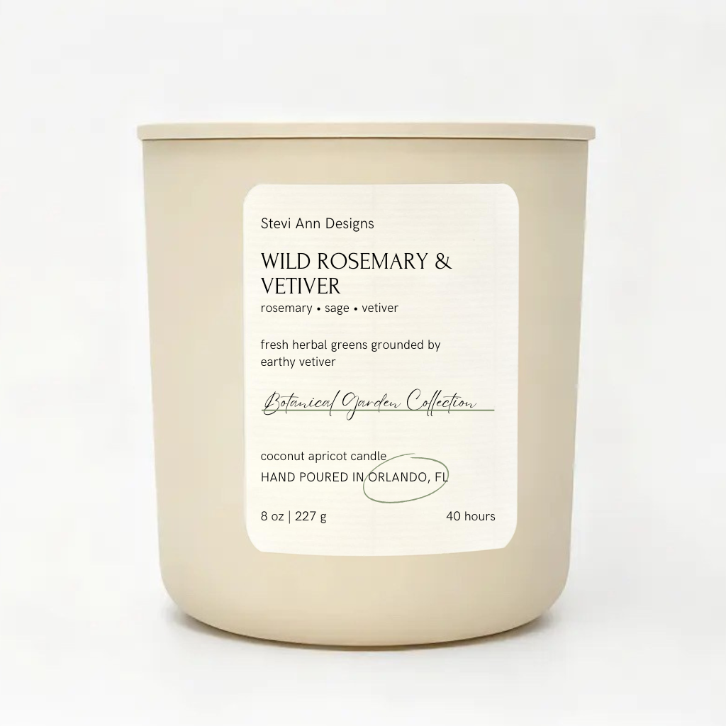 Wild Rosemary & Vetiver Candle, 8 oz