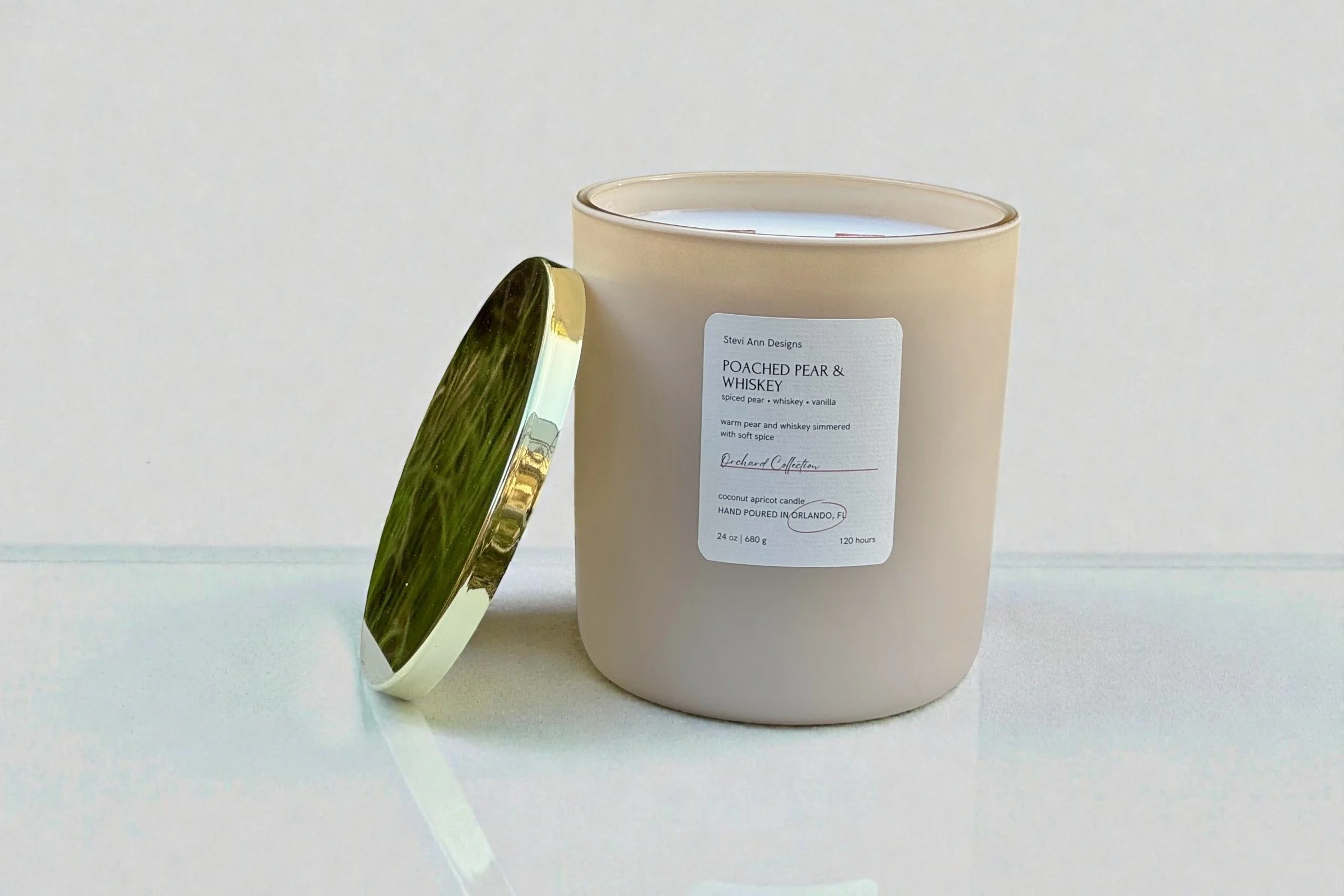 Poached Pear & Whiskey Candle, 24 oz