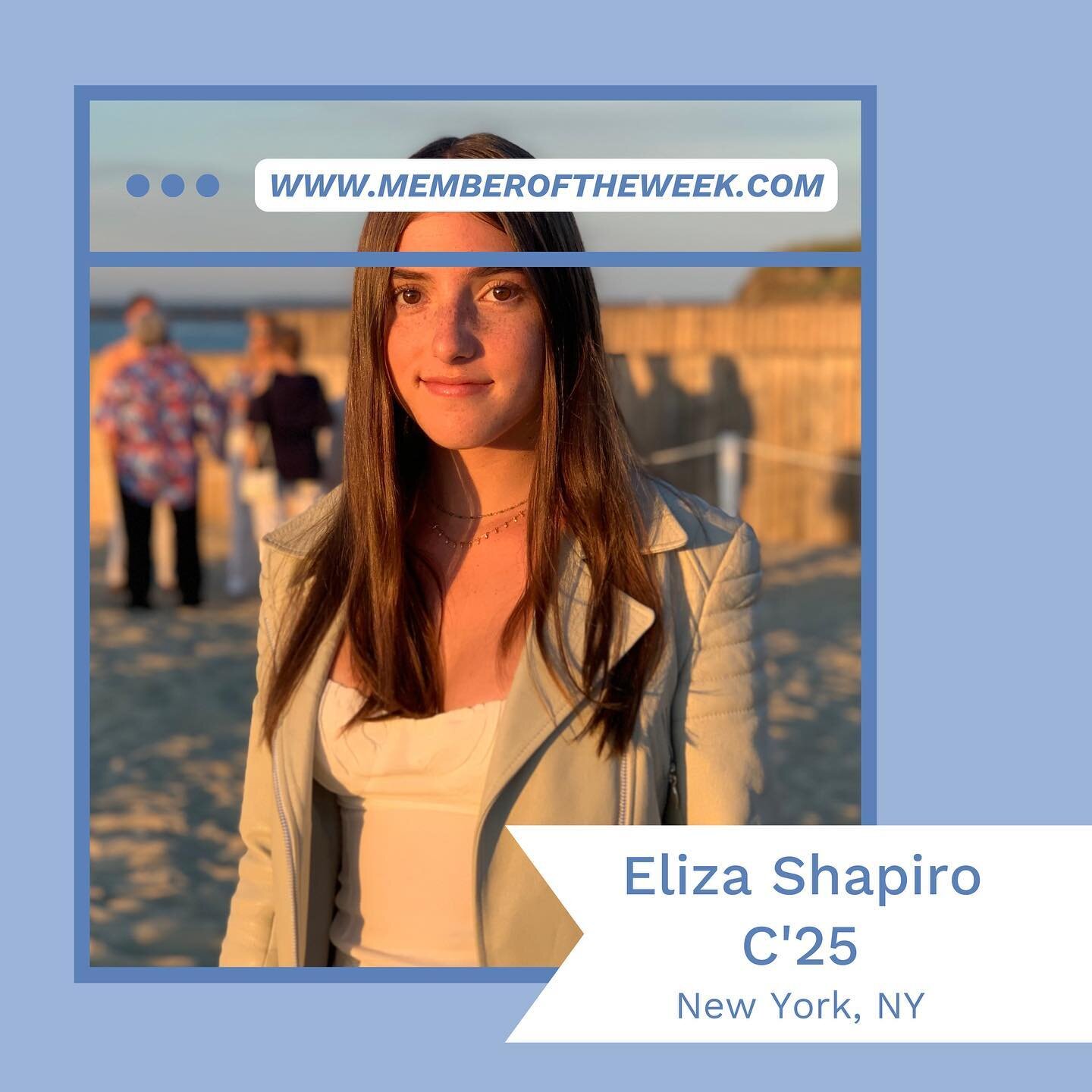 HAPPY ELIZA WEEEEEEK!!!! swipe to learn more about our amazing member of the week, Eliza!!!! 🥳🥳🥳