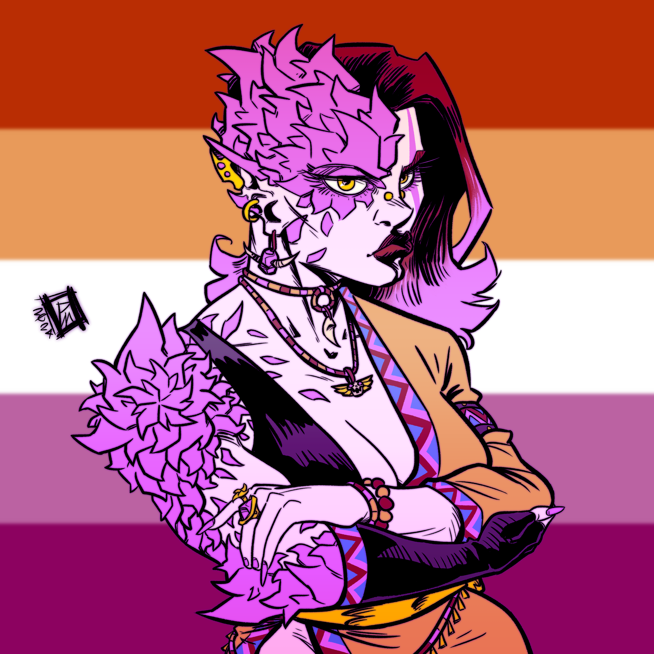 Lily the Sapphic Tiefling Werewolf