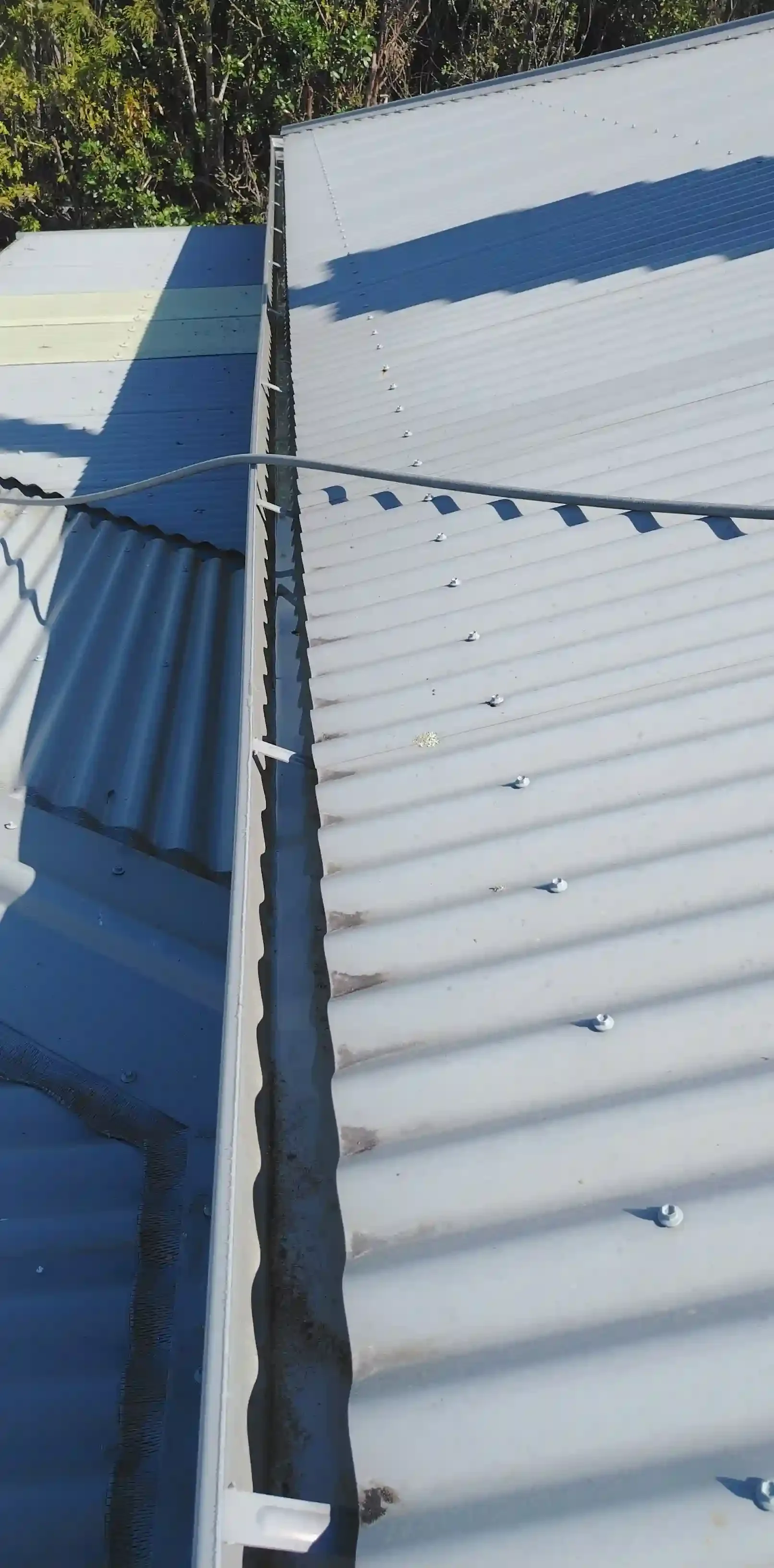 after gutter cleaning work