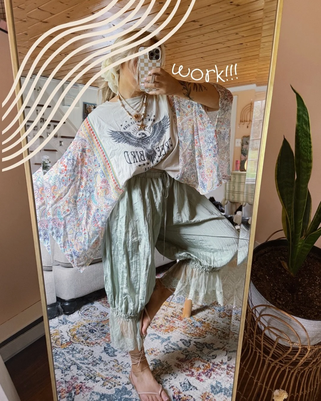 woman standing in front of a mirror