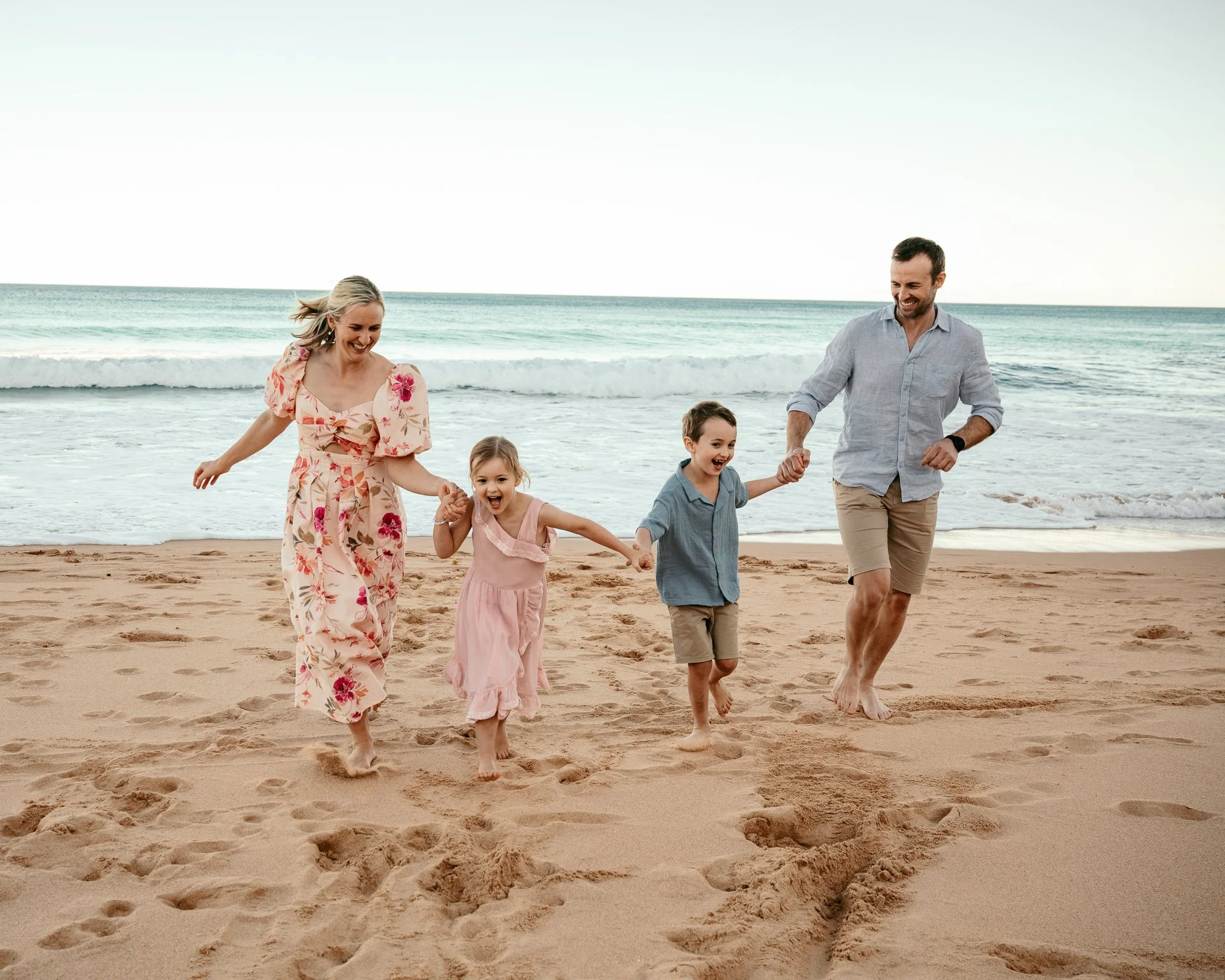I photographed this beautiful couple's wedding a few years ago. Meeting them again with their adorable kids was such a thrill. We had so much fun on this afternoon beach shoot on the Northern Beaches. One of the beautiful things with my work is seein