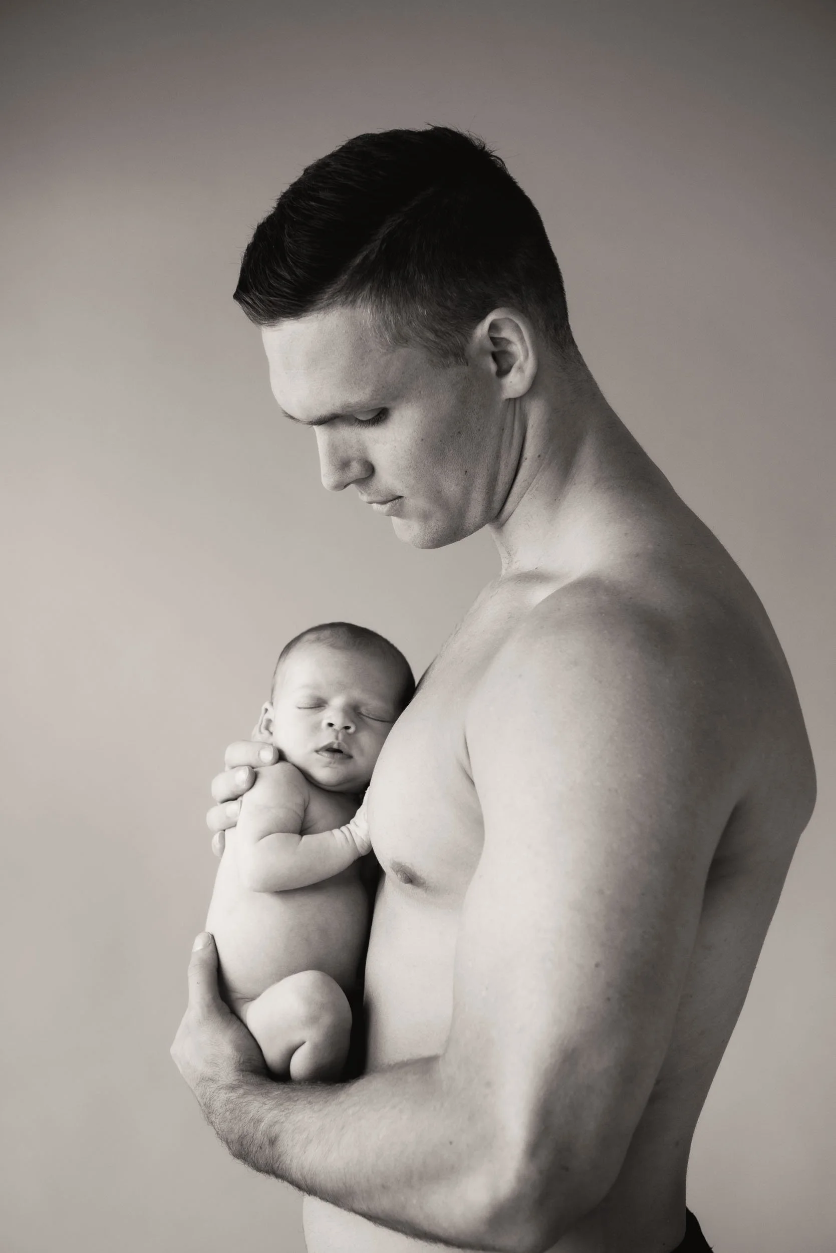 father and son newborn photography