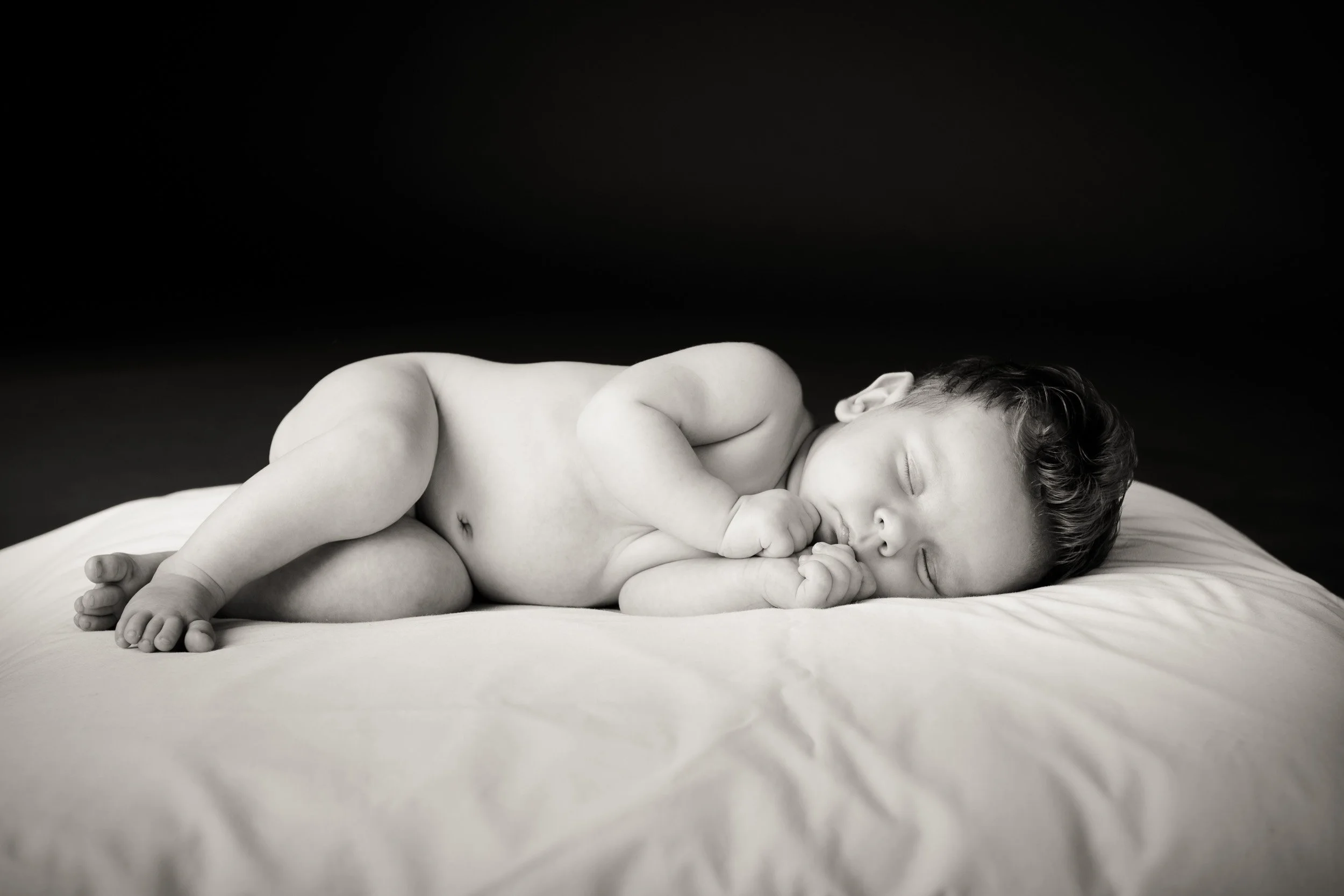 sleeping baby on pillow