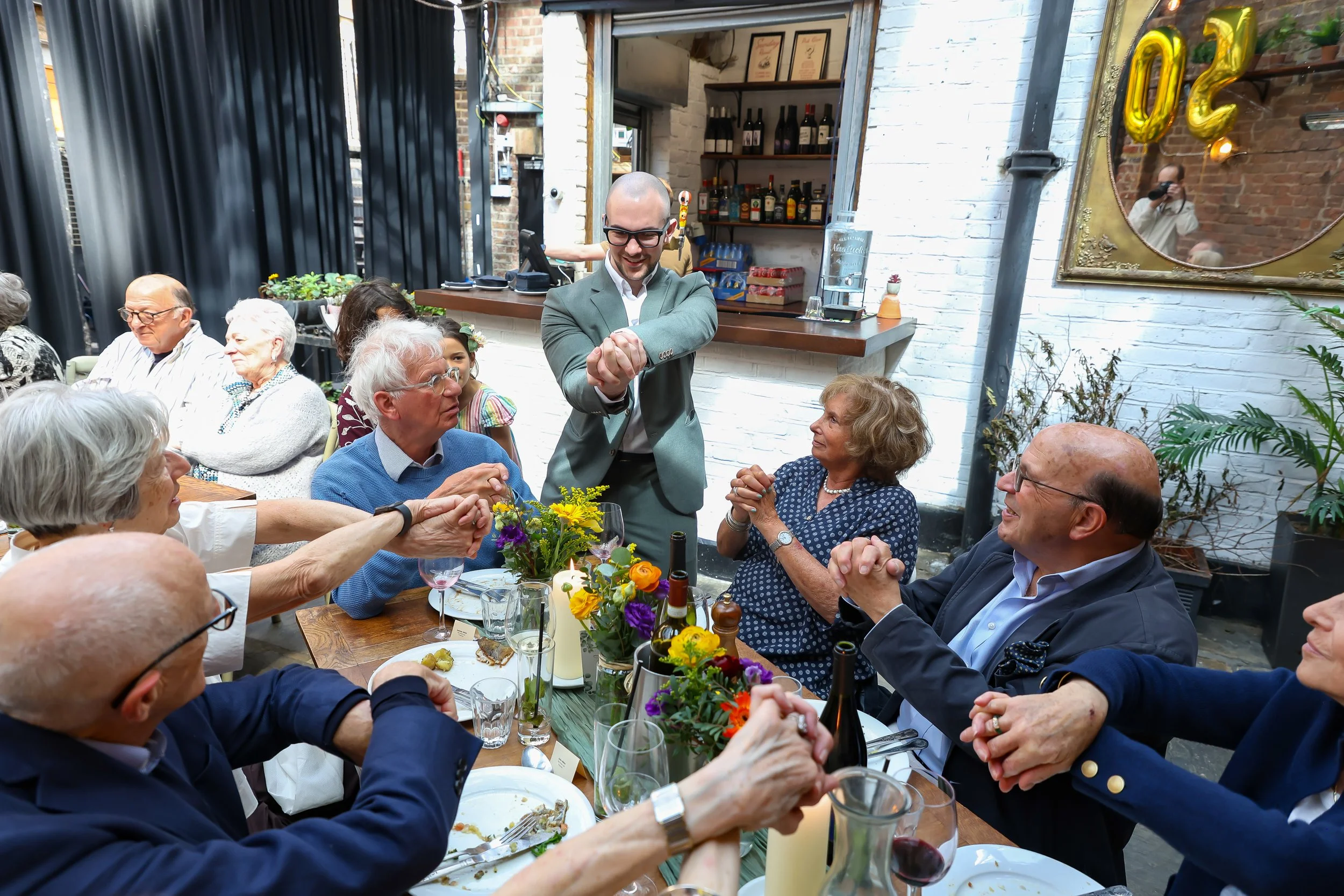 Splendid moment with the magician. 2026-May 3 Rhoda & Baruch Golden Wedding Anniversary. 