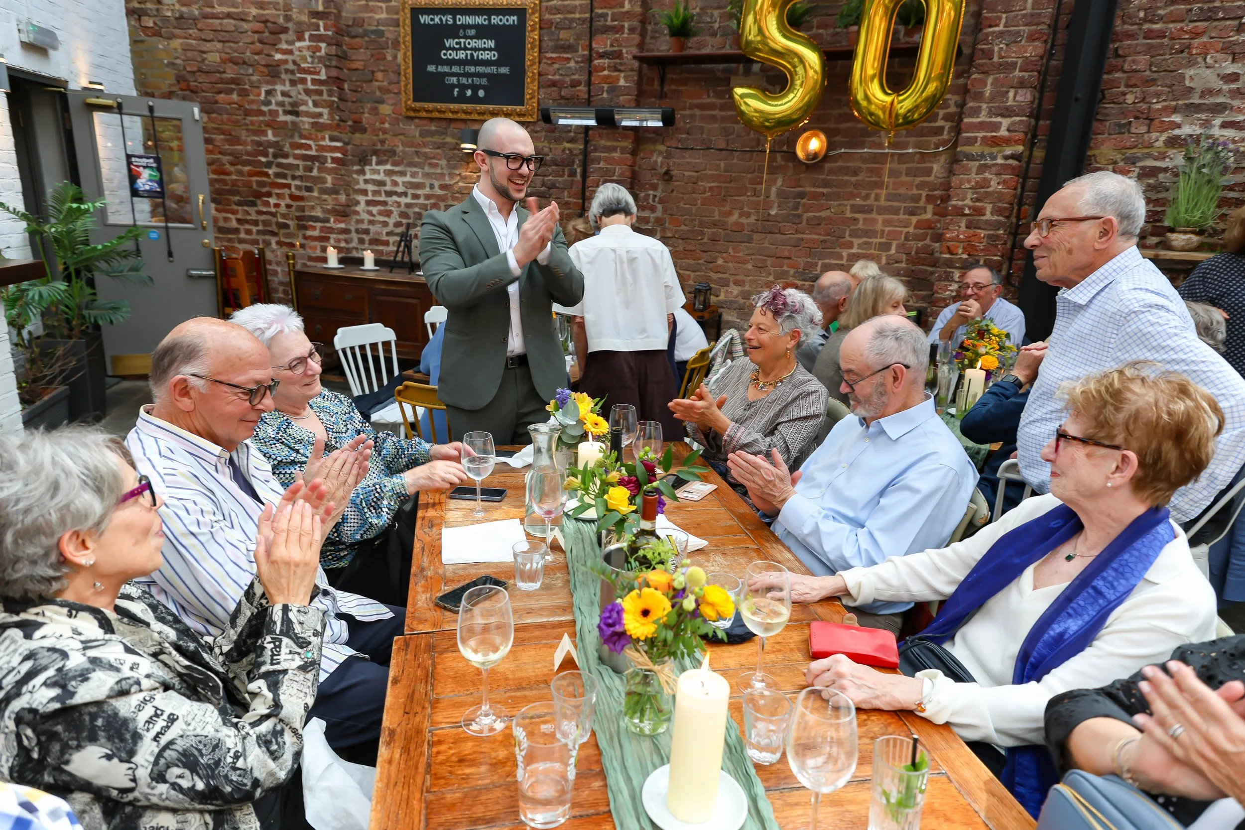 The guests enjoyed their time with the Magician and his tricks. 2026-May 3 Rhoda & Baruch Golden Anniversary. 