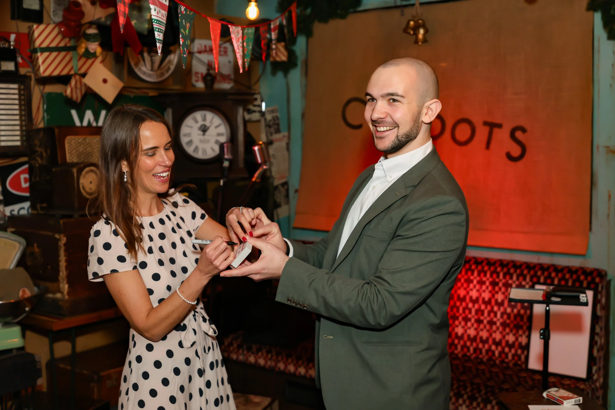 Interactive magic show engaging guest throughout the event.