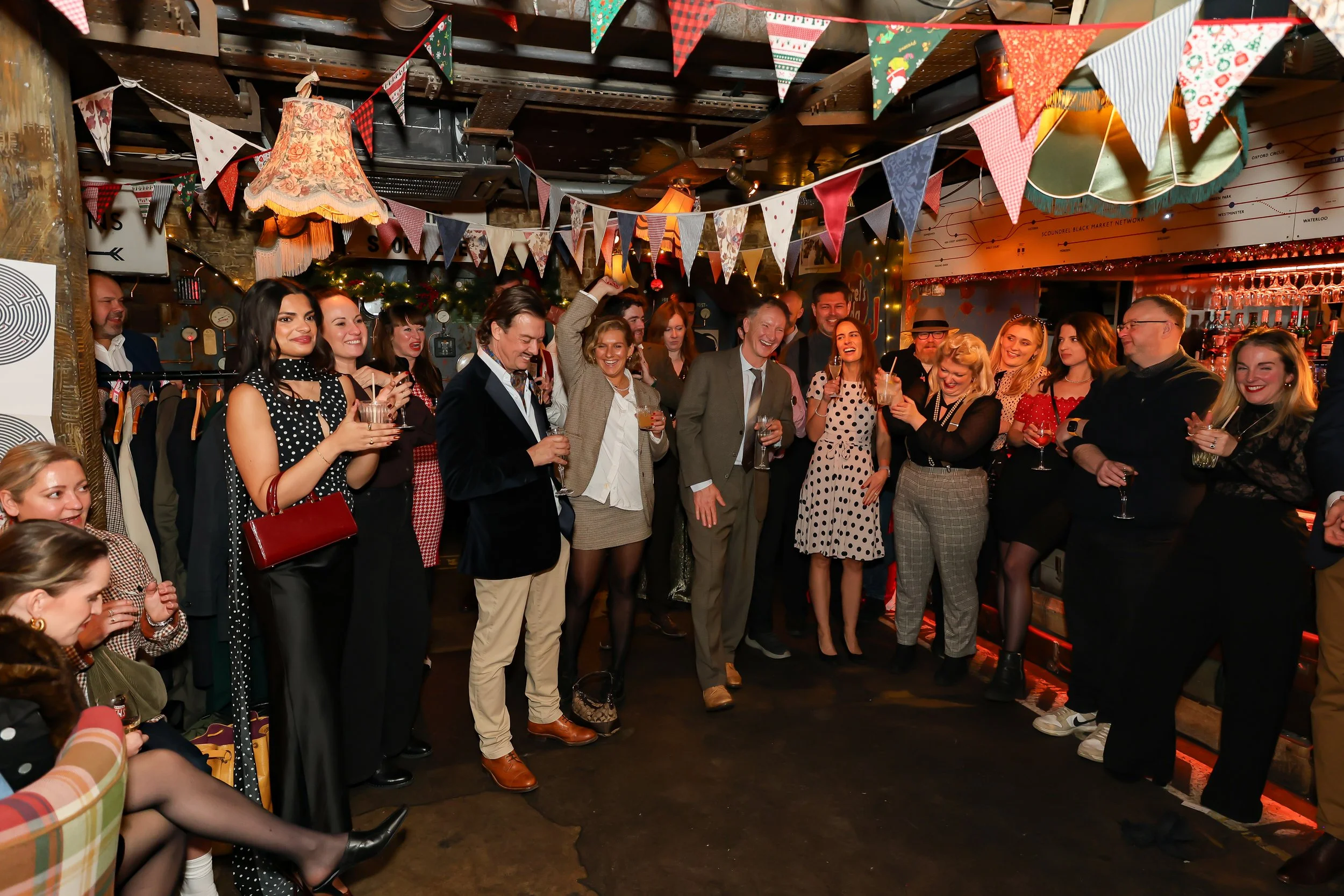 London Magician performing walk-around magic for guests at reception.