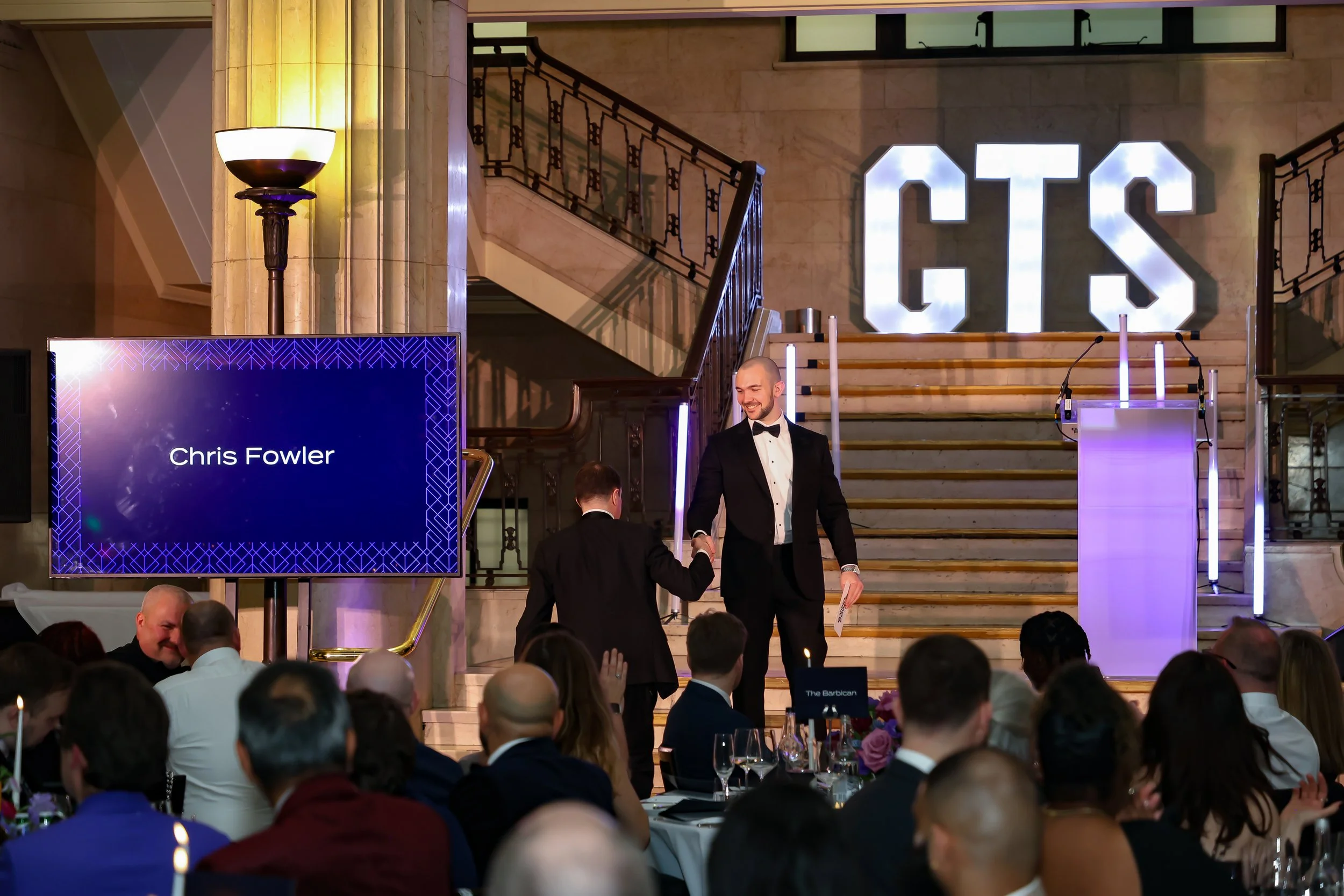 The event host welcomes the corporate representative to give welcome address. 