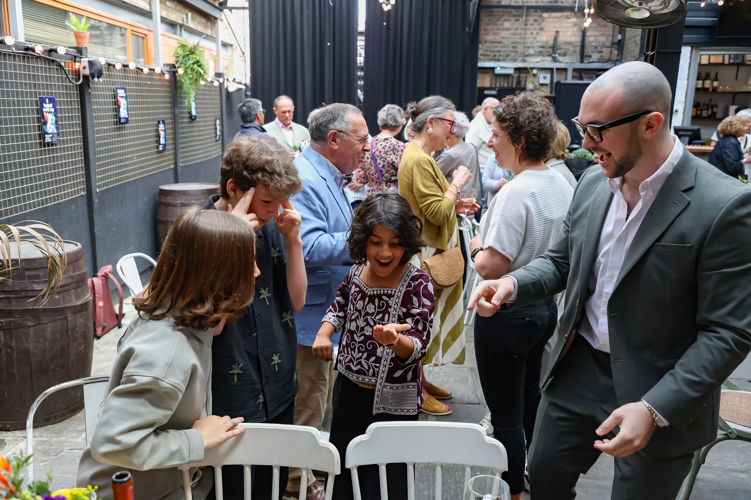 Kids loves to participate the mind blowing magic with the amazing magician. 2026-May 3 Rhoda & Baruch Golden Wedding Anniversary. 