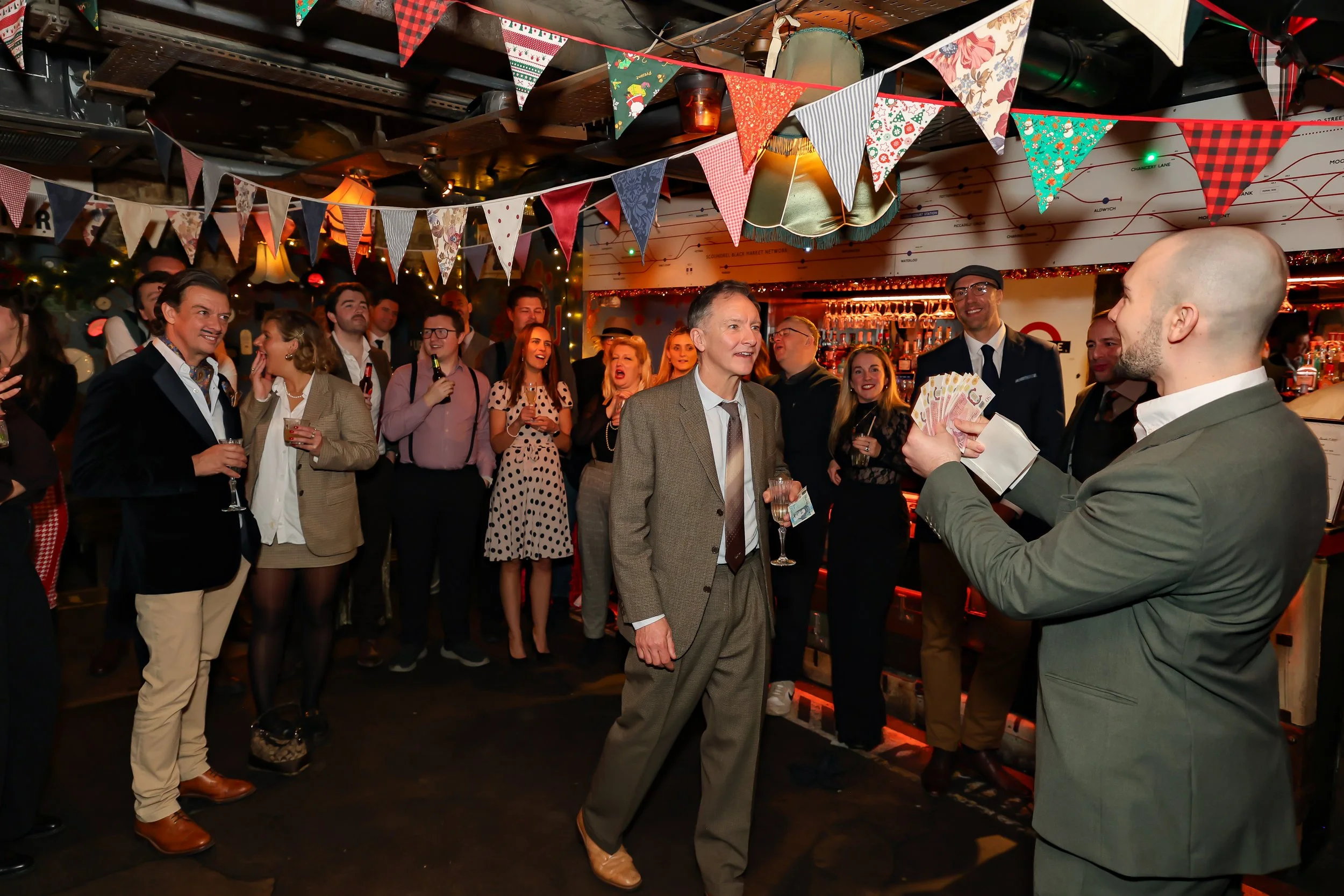Participants about to get involved in the interactive magic show.