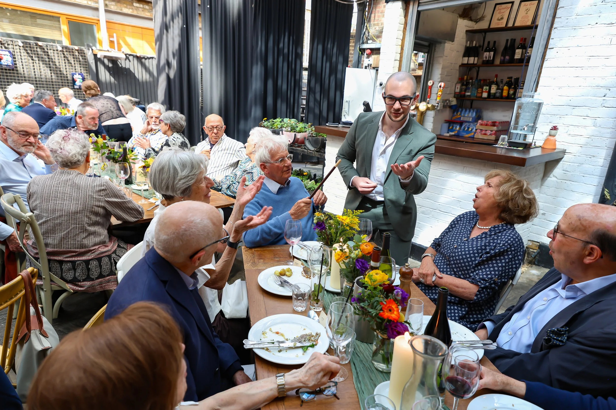 Splendid moment with the magician. 2026-May 3 Rhoda & Baruch Golden Wedding Anniversary. 