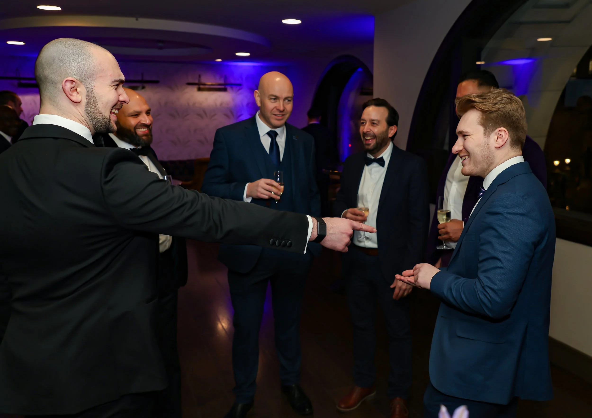 Gentlemen had a great time doing tricks  with the London magician. 