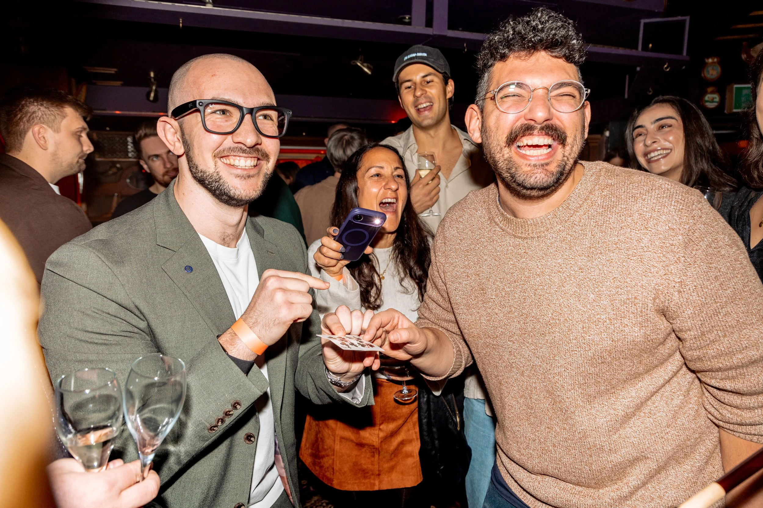 Corporate guest experience unforgettable moment with the magician. 