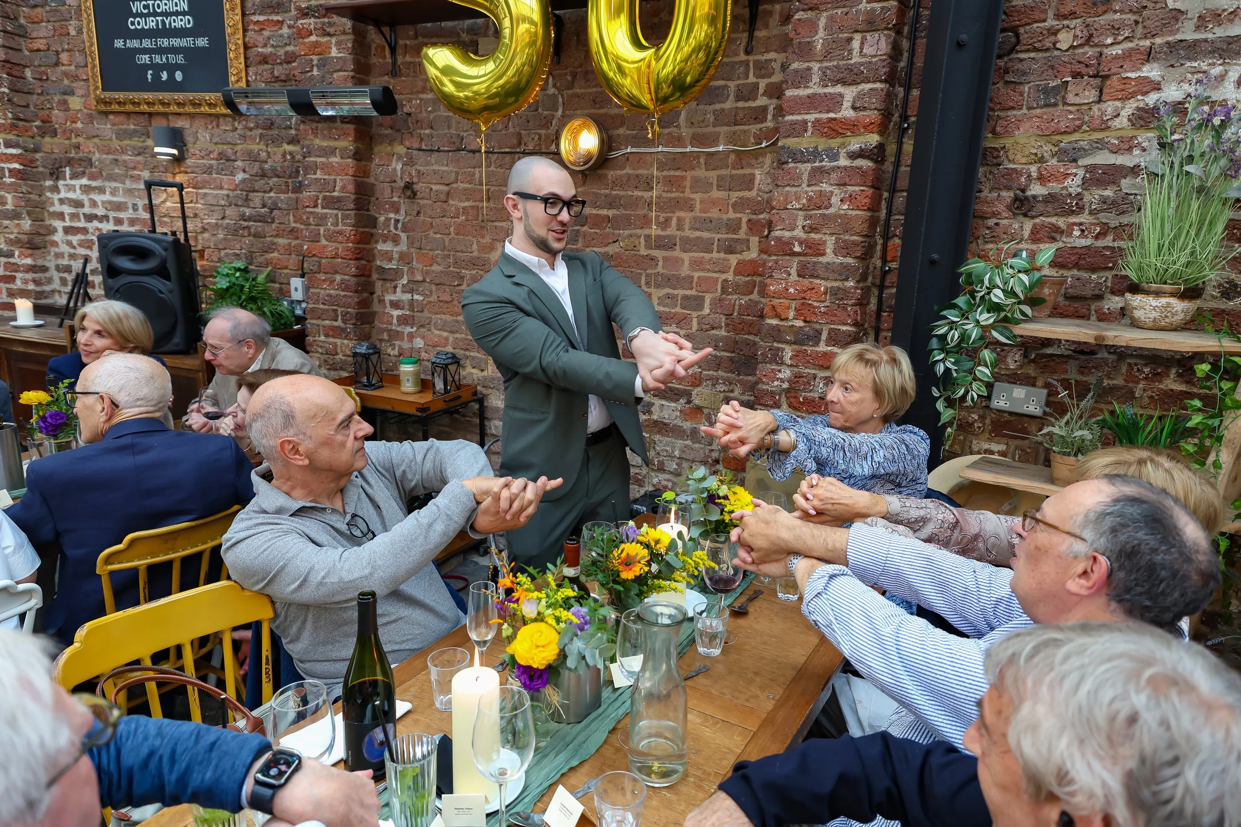 No dull moment with the magician. 2026-May 3 Rhoda & Baruch Golden Wedding Anniversary. 