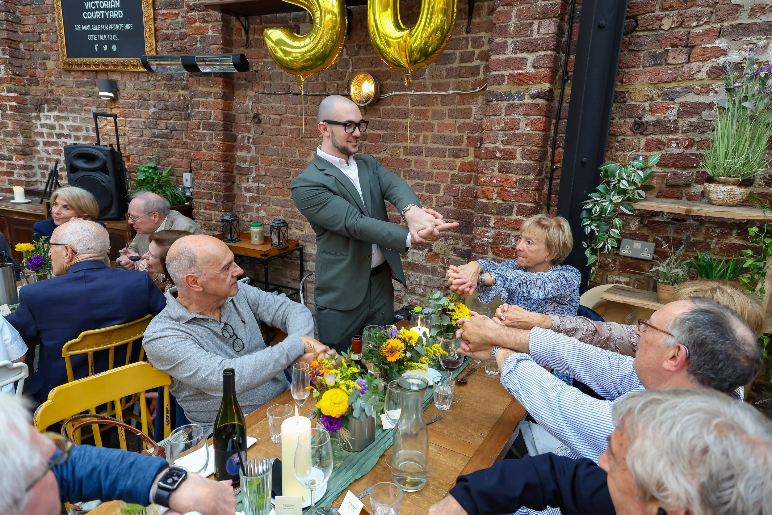 No dull moment with the magician. 2026-May 3 Rhoda & Baruch Golden Wedding Anniversary. 