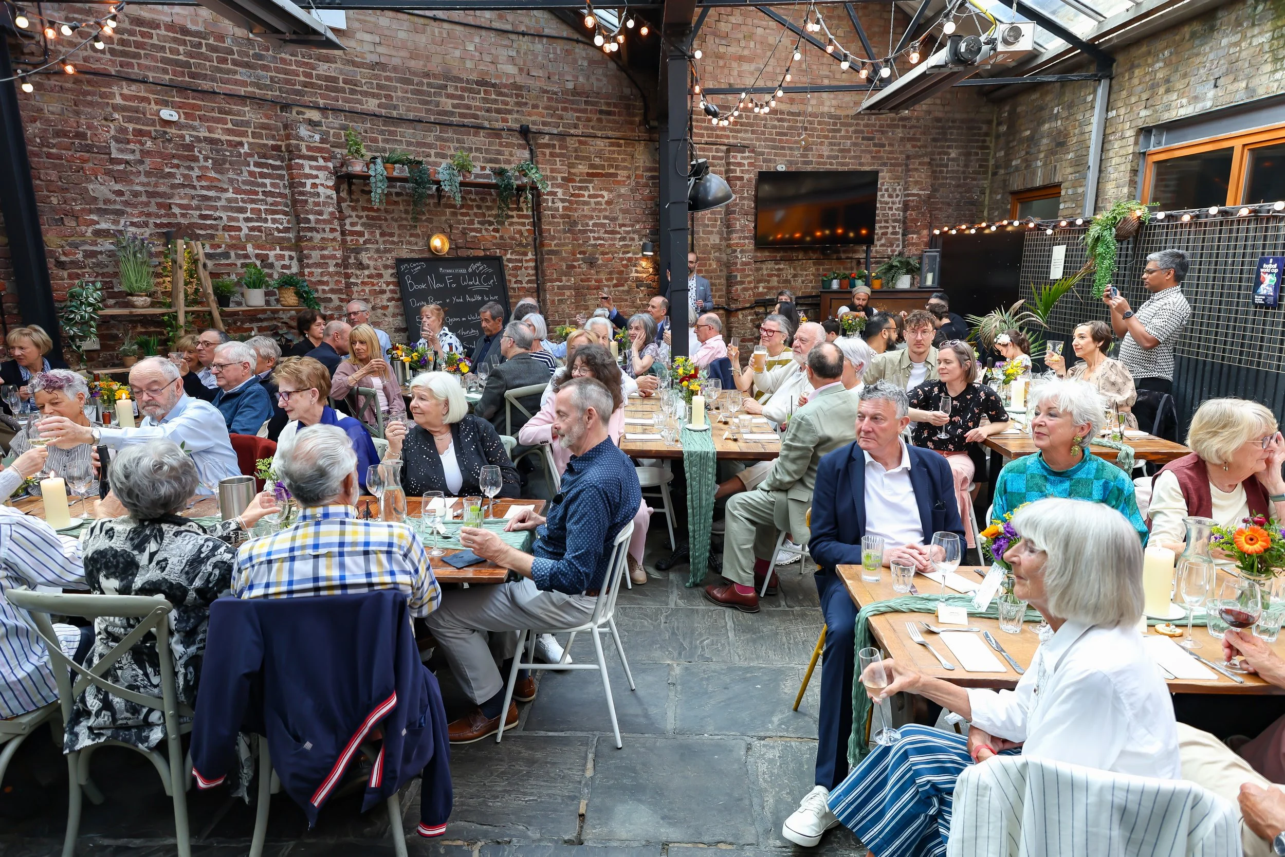 Everyone enjoying their presence. 2026-May 3 Rhoda & Baruch 50th Wedding Anniversary.
