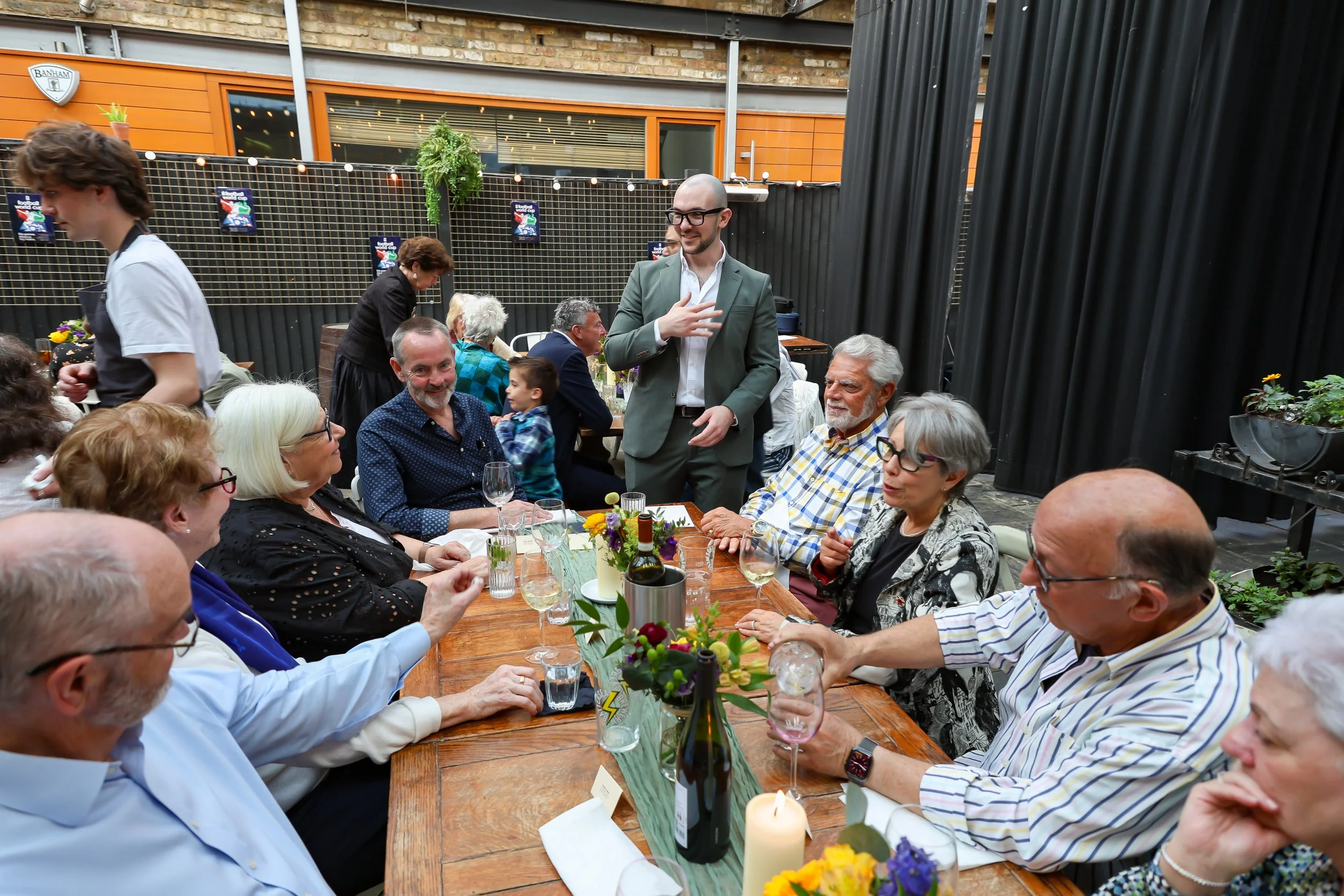 Magician loves roaming around and do his tricks with the guests. 2026-May 3 Rhoda & Baruch Golden Anniversary. 