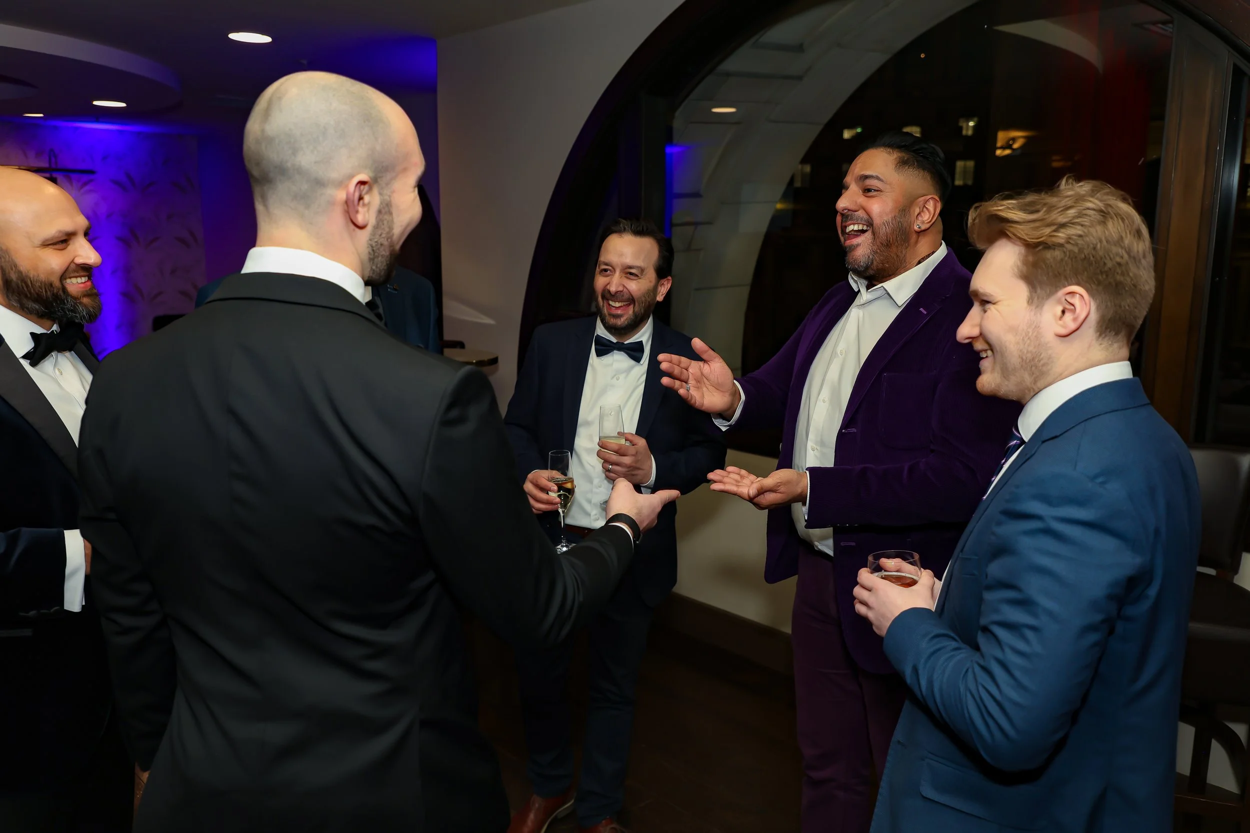 Gentlemen had a great time doing tricks  with the London magician. 