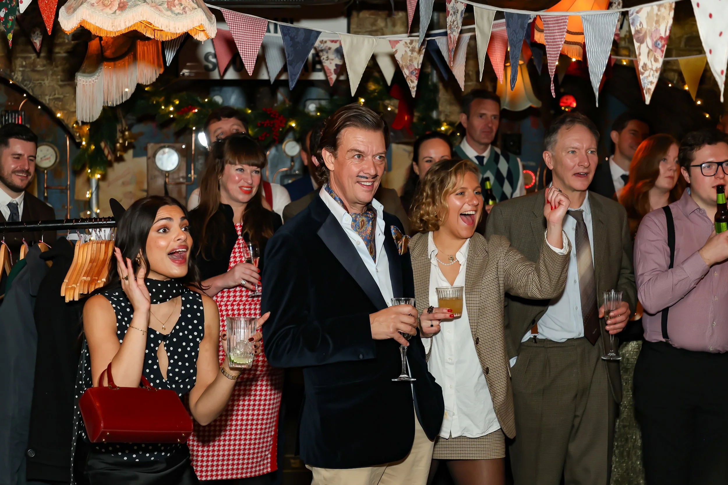Side-table magic entertaining guests during a corporate social event.